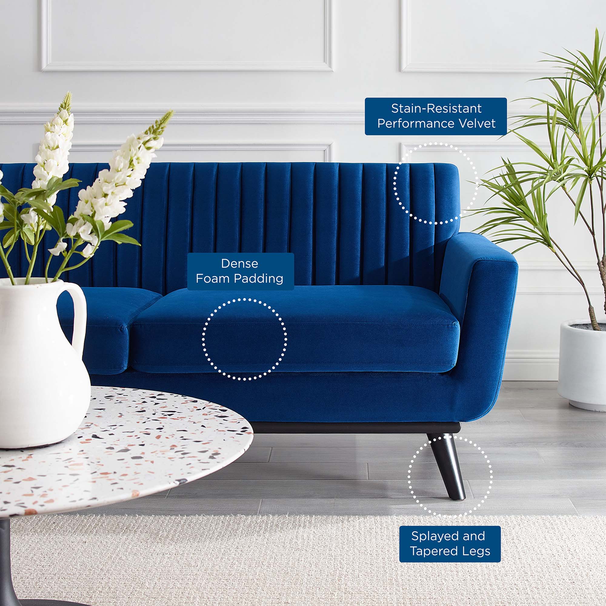 Engage Channel Tufted Performance Velvet Loveseat by Modway