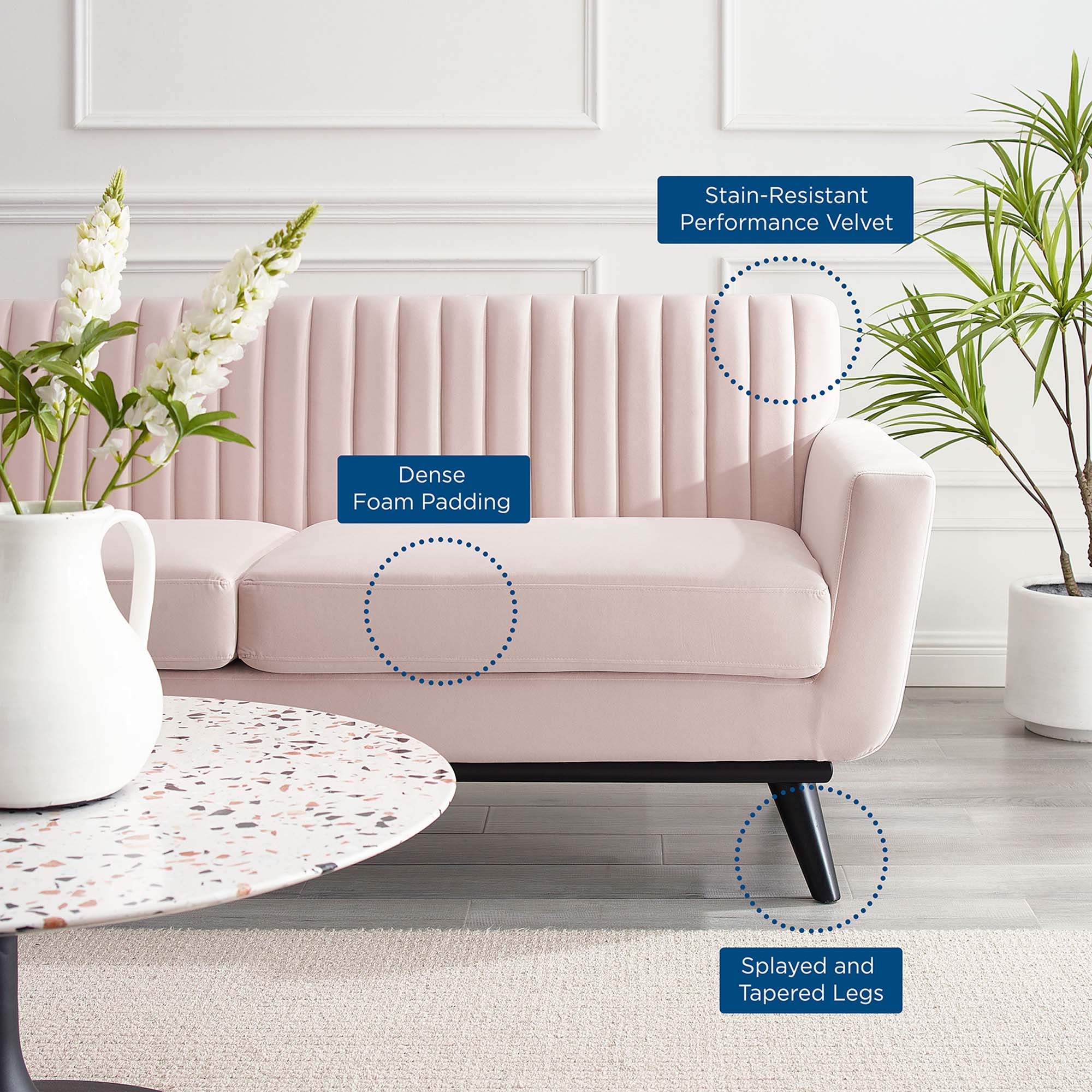 Engage Channel Tufted Performance Velvet Loveseat by Modway