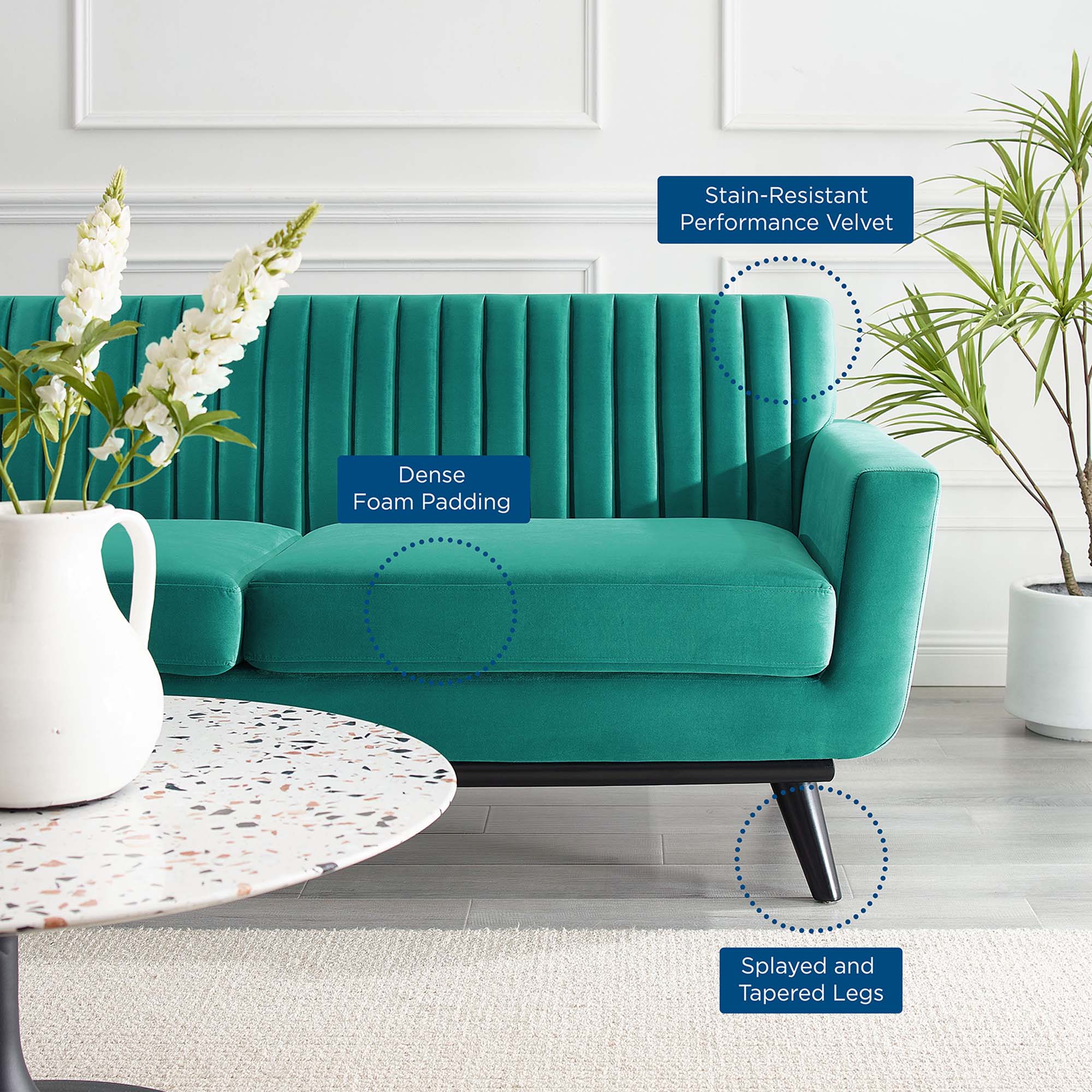 Engage Channel Tufted Performance Velvet Loveseat by Modway