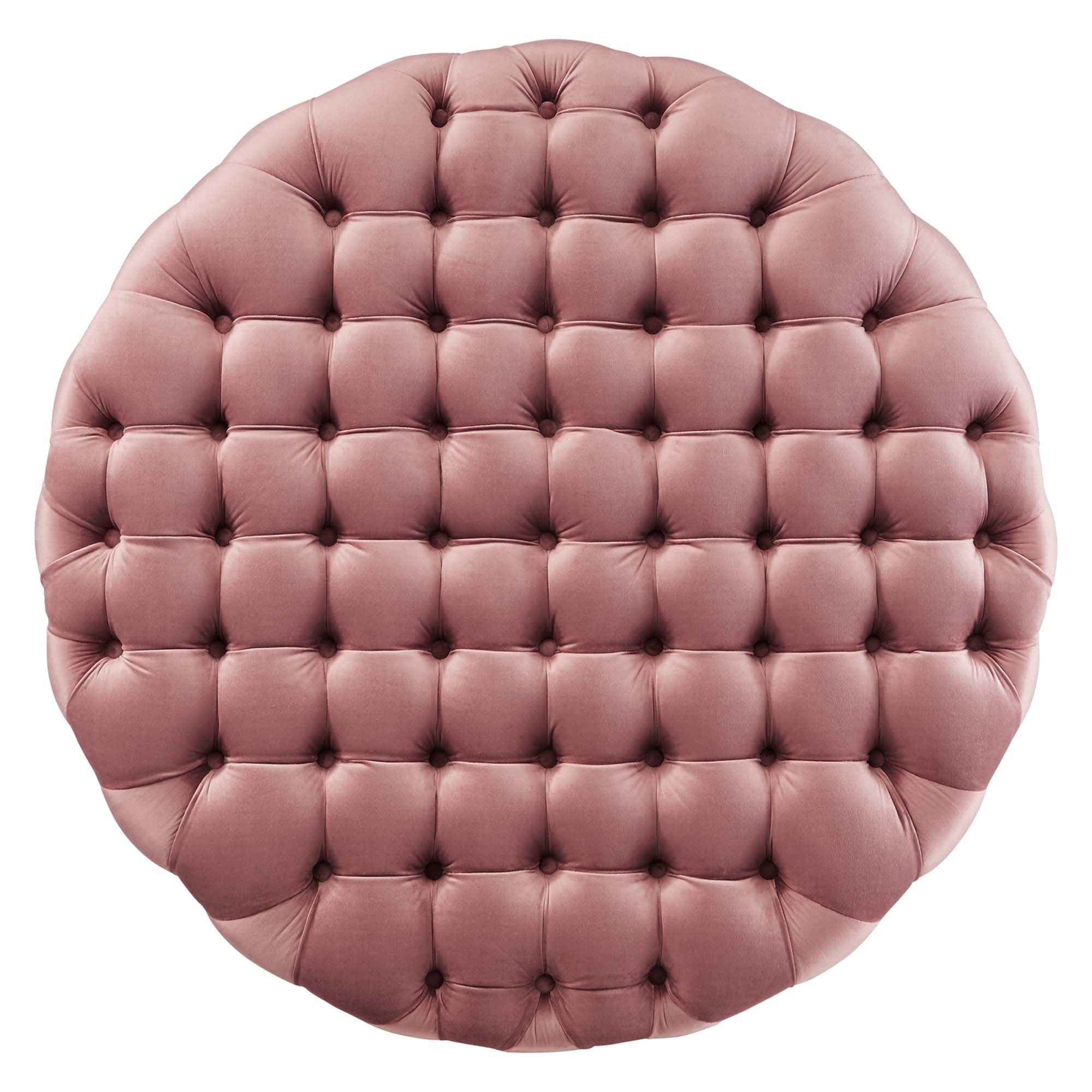 Amour Tufted Button Large Round Performance Velvet Ottoman by Modway
