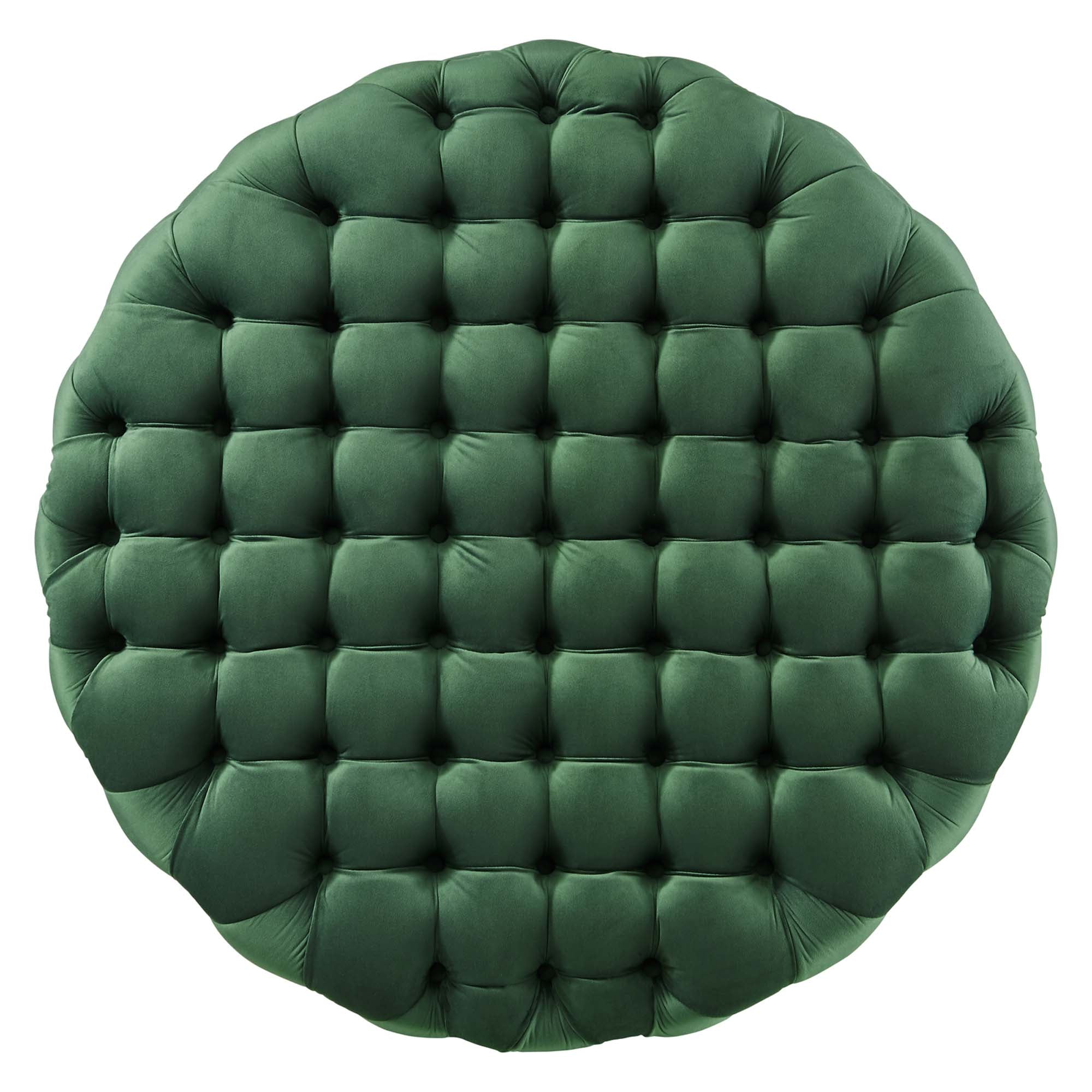 Amour Tufted Button Large Round Performance Velvet Ottoman by Modway