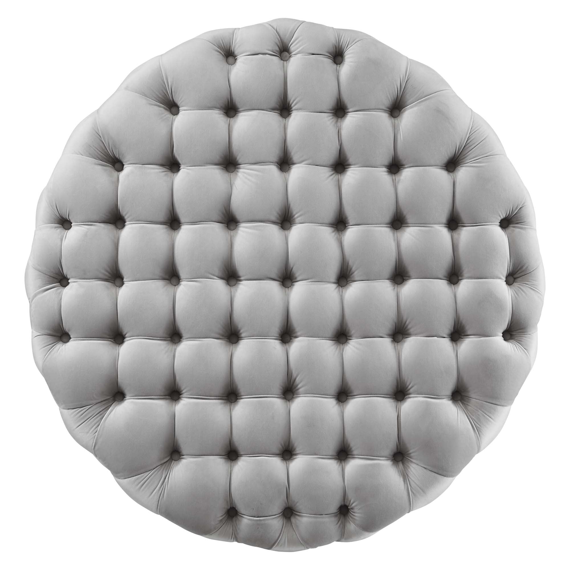 Amour Tufted Button Large Round Performance Velvet Ottoman by Modway