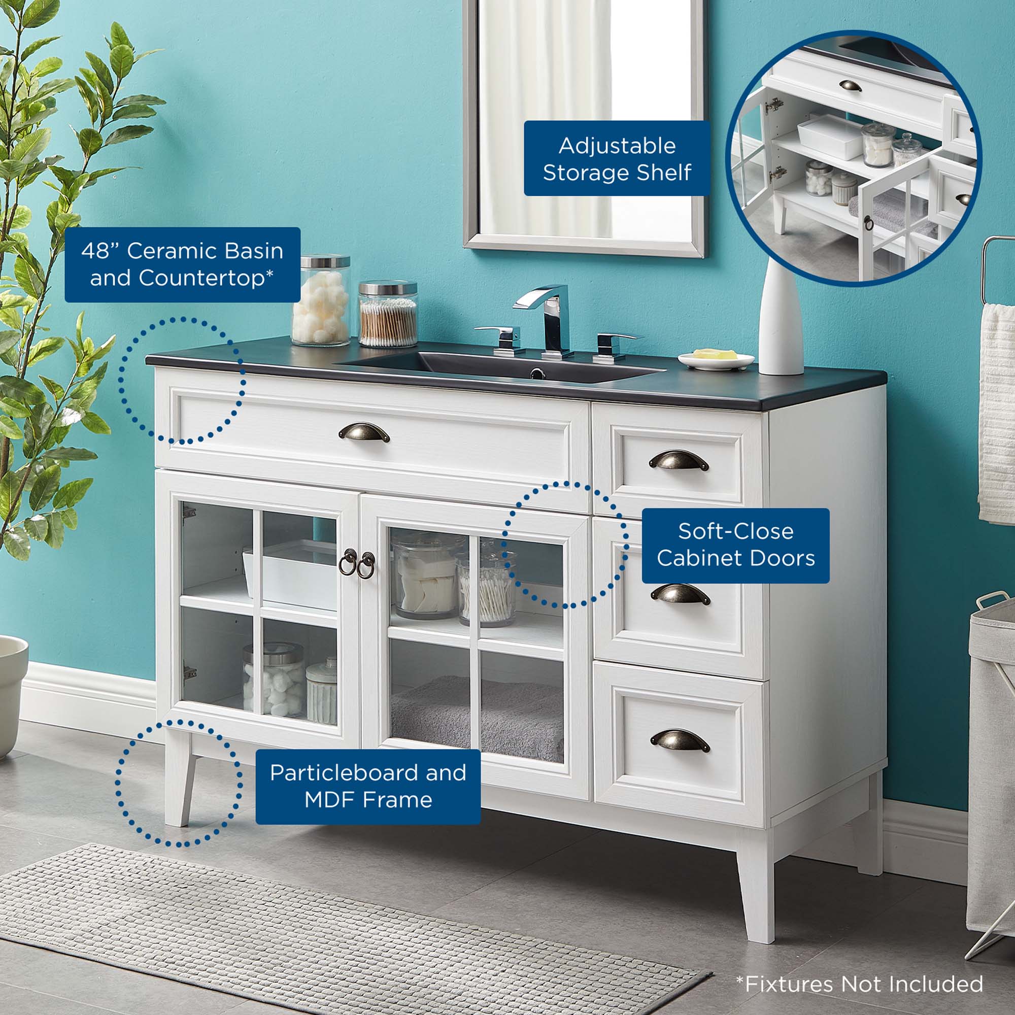 Isle Bathroom Vanity Basin Included by Modway