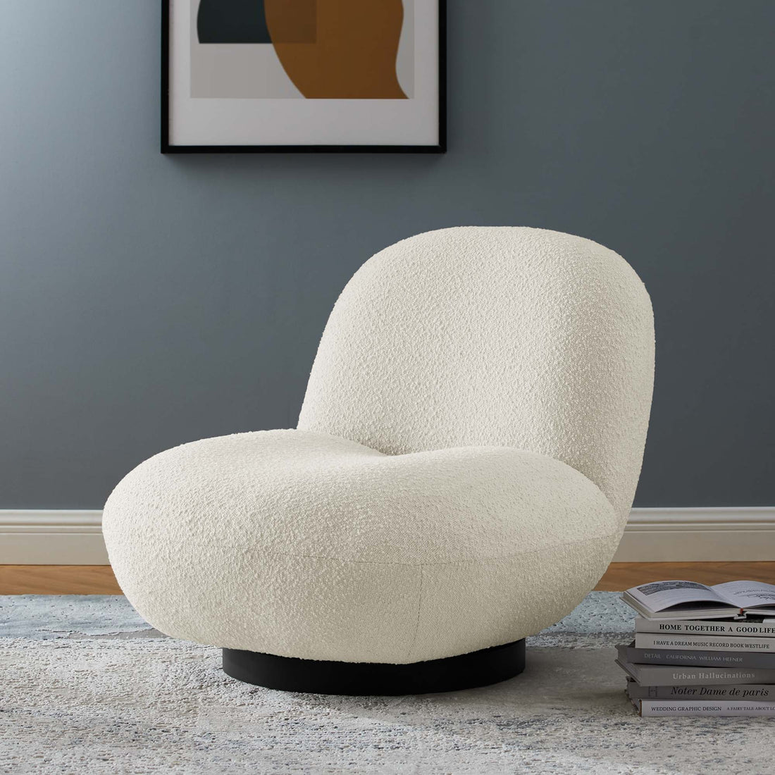 Kindred Boucle Upholstered Swivel Chair by Modway