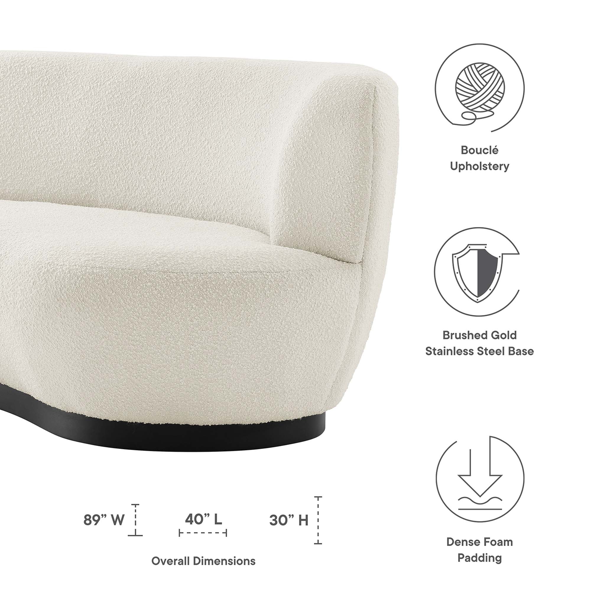 Kindred Boucle Upholstered Sofa by Modway