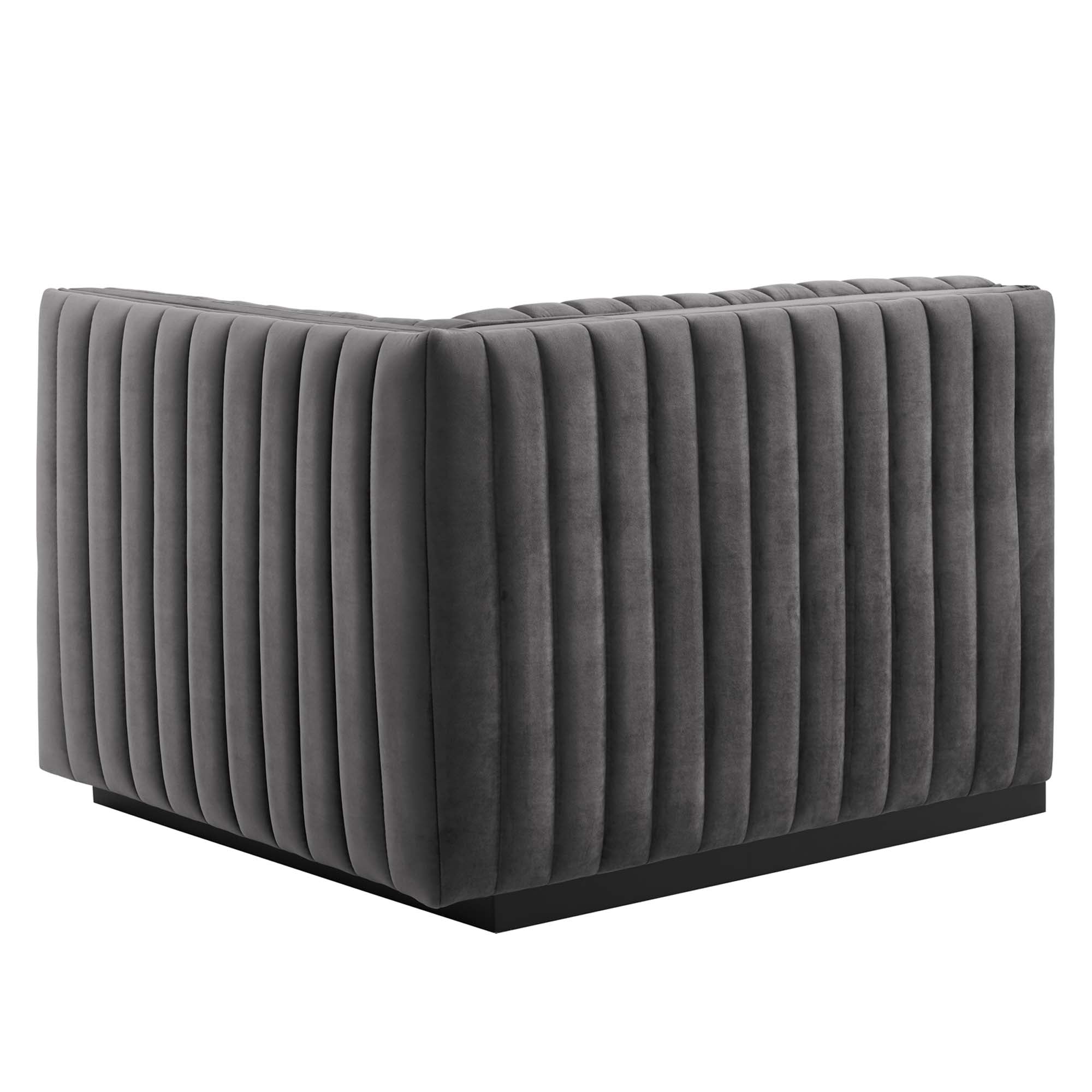 Conjure Channel Tufted Performance Velvet Right-Arm Chair by Modway