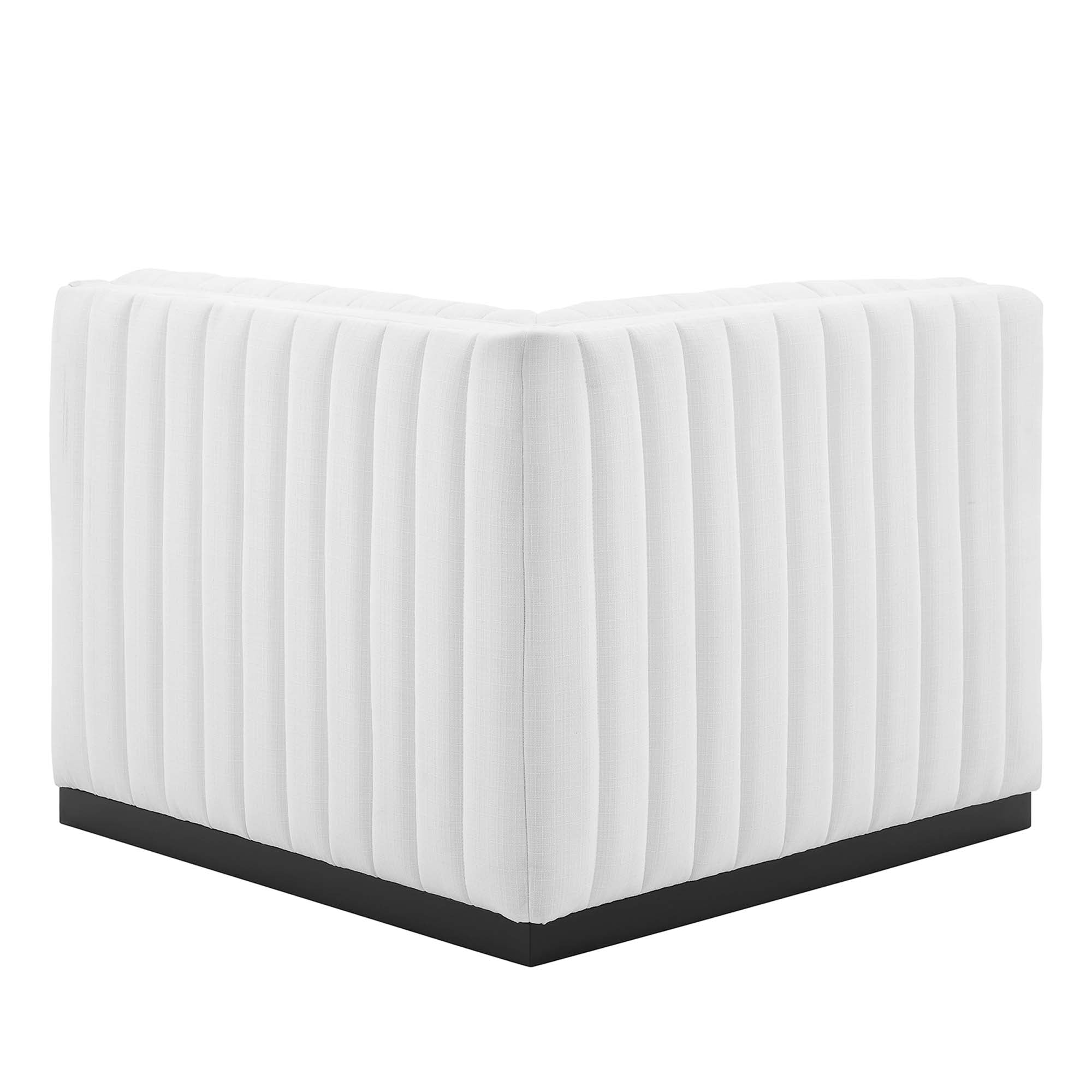 Conjure Channel Tufted Upholstered Fabric Left Corner Chair by Modway
