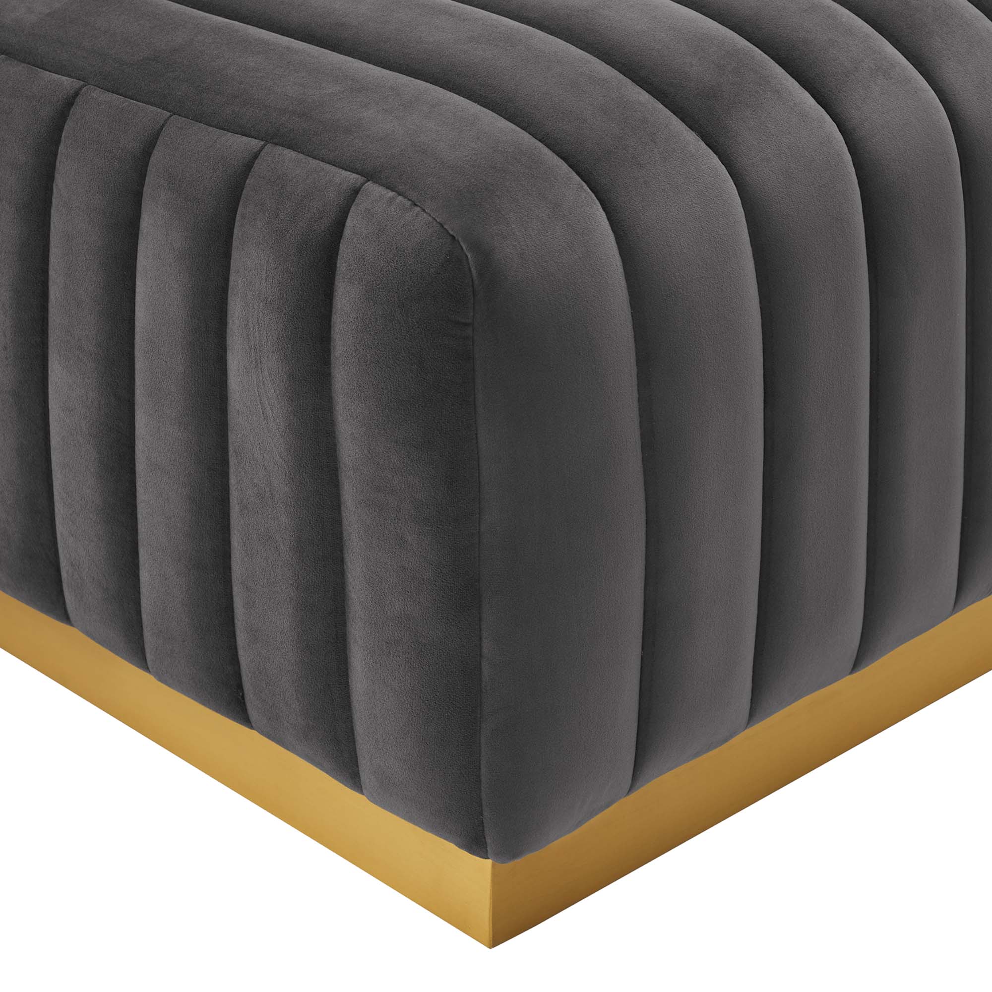Conjure Channel Tufted Performance Velvet Ottoman by Modway