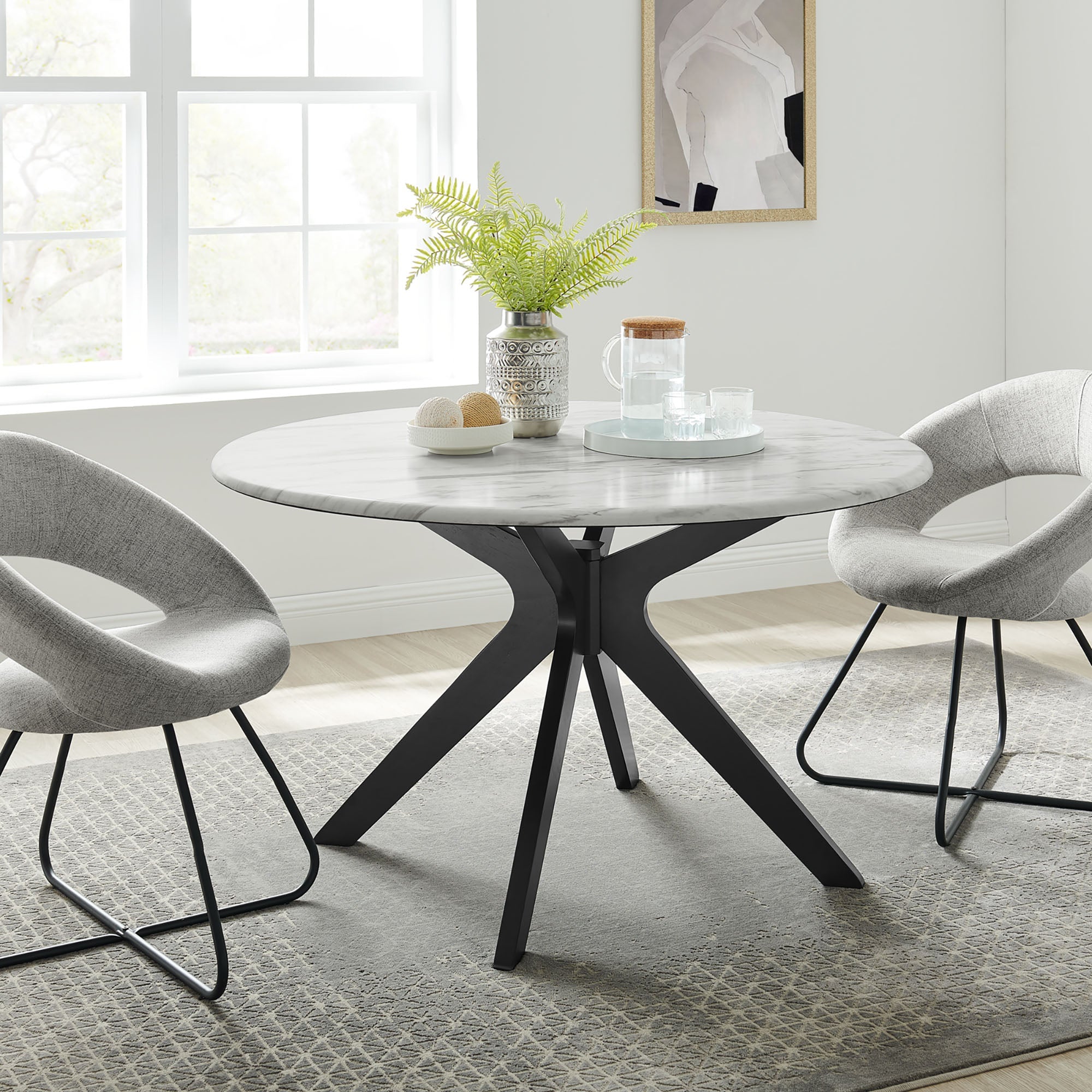 Traverse 50" Round Performance Artificial Marble Dining Table by Modway