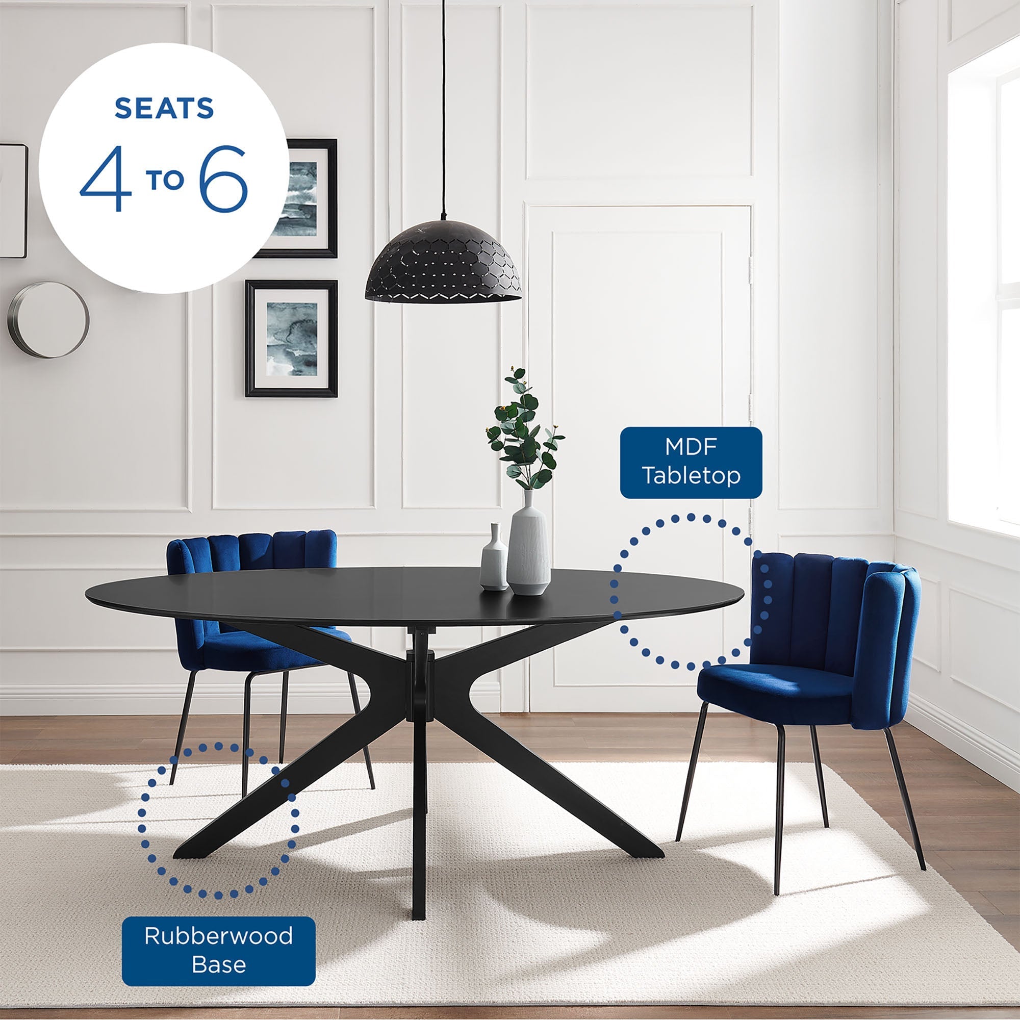 Traverse 71" Oval Dining Table by Modway