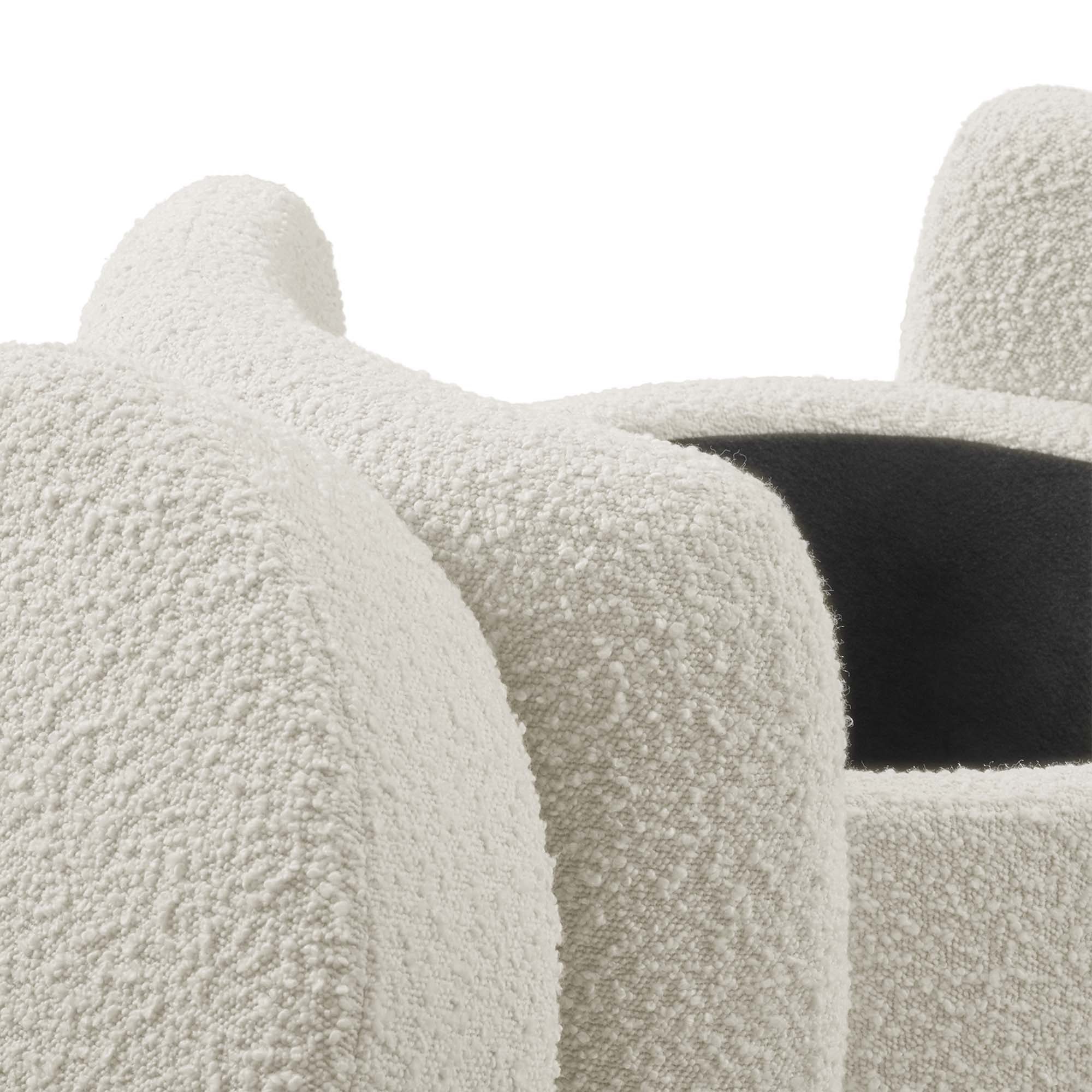 Nebula Boucle Upholstered Upholstered Ottoman by Modway