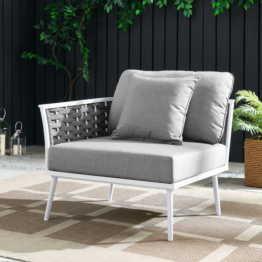 Stance Outdoor Patio Aluminum Left-Facing Armchair by Modway