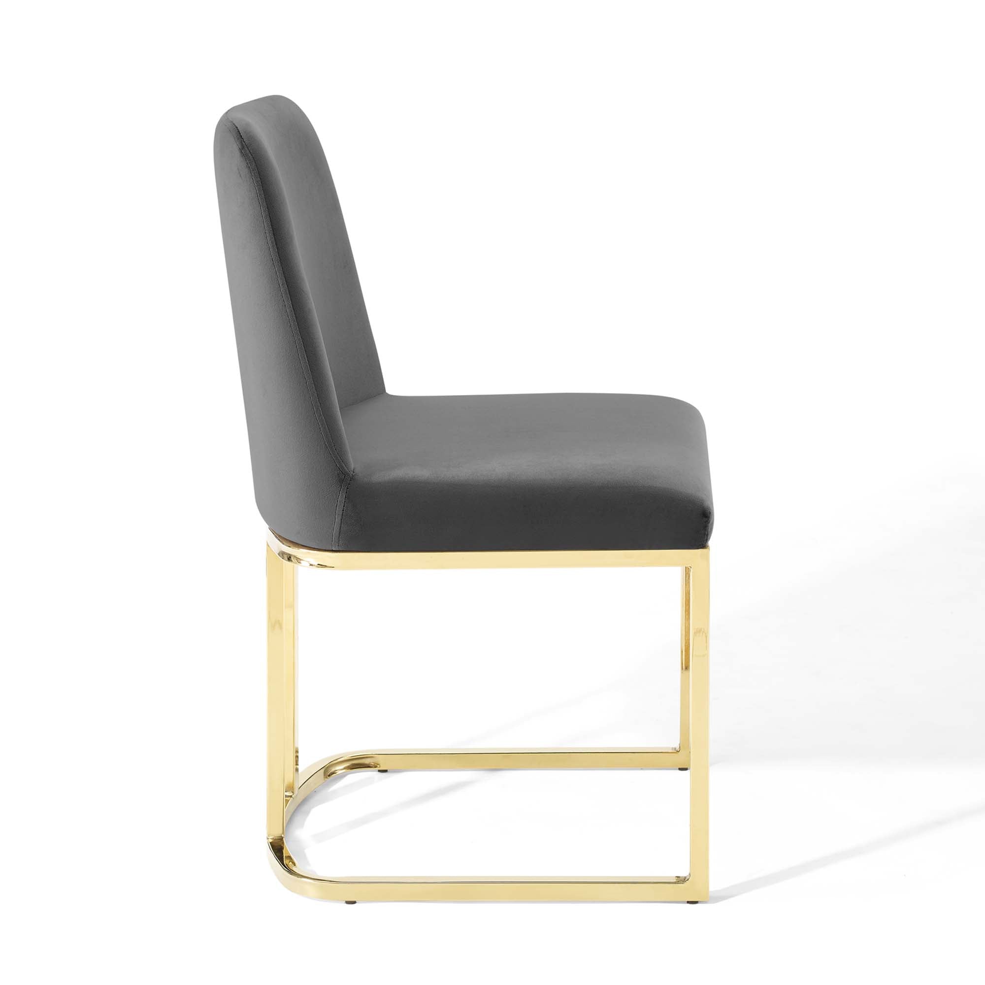 Amplify Sled Base Performance Velvet Dining Chairs - Set of 2 by Modway