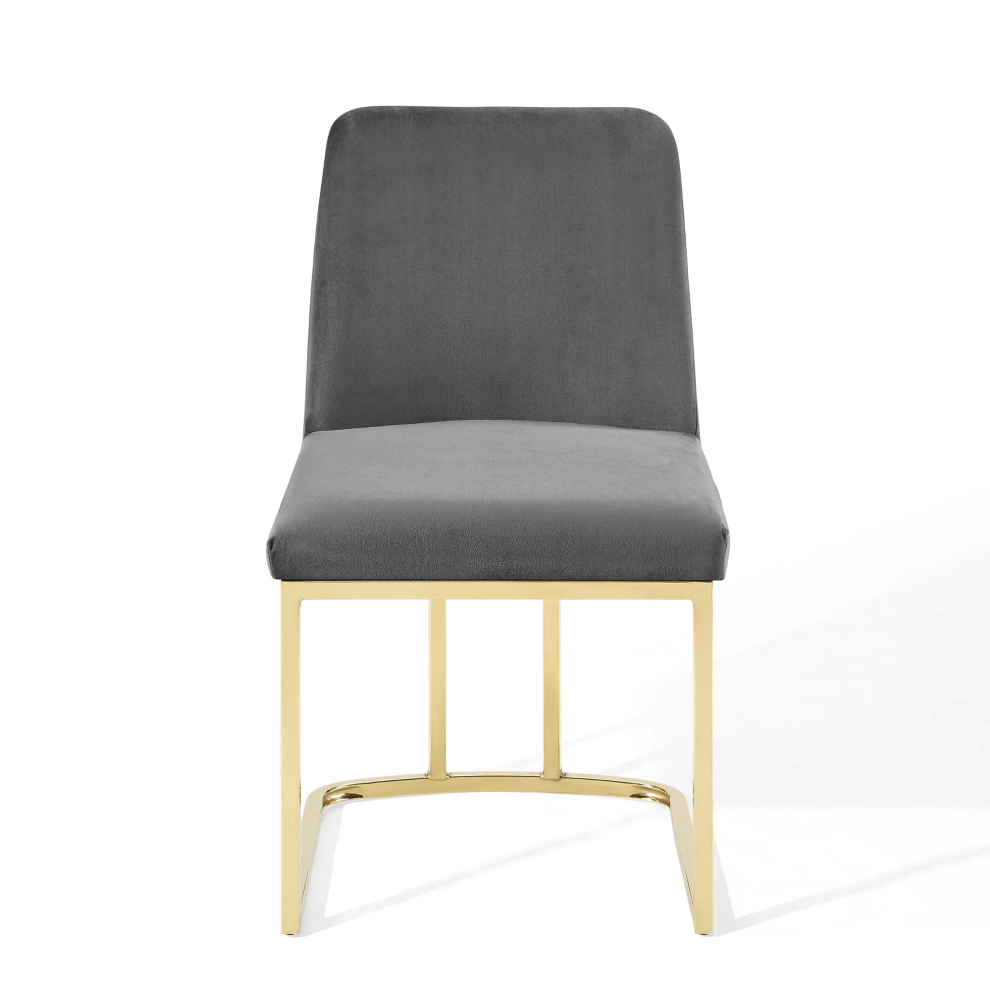 Amplify Sled Base Performance Velvet Dining Chairs - Set of 2 by Modway