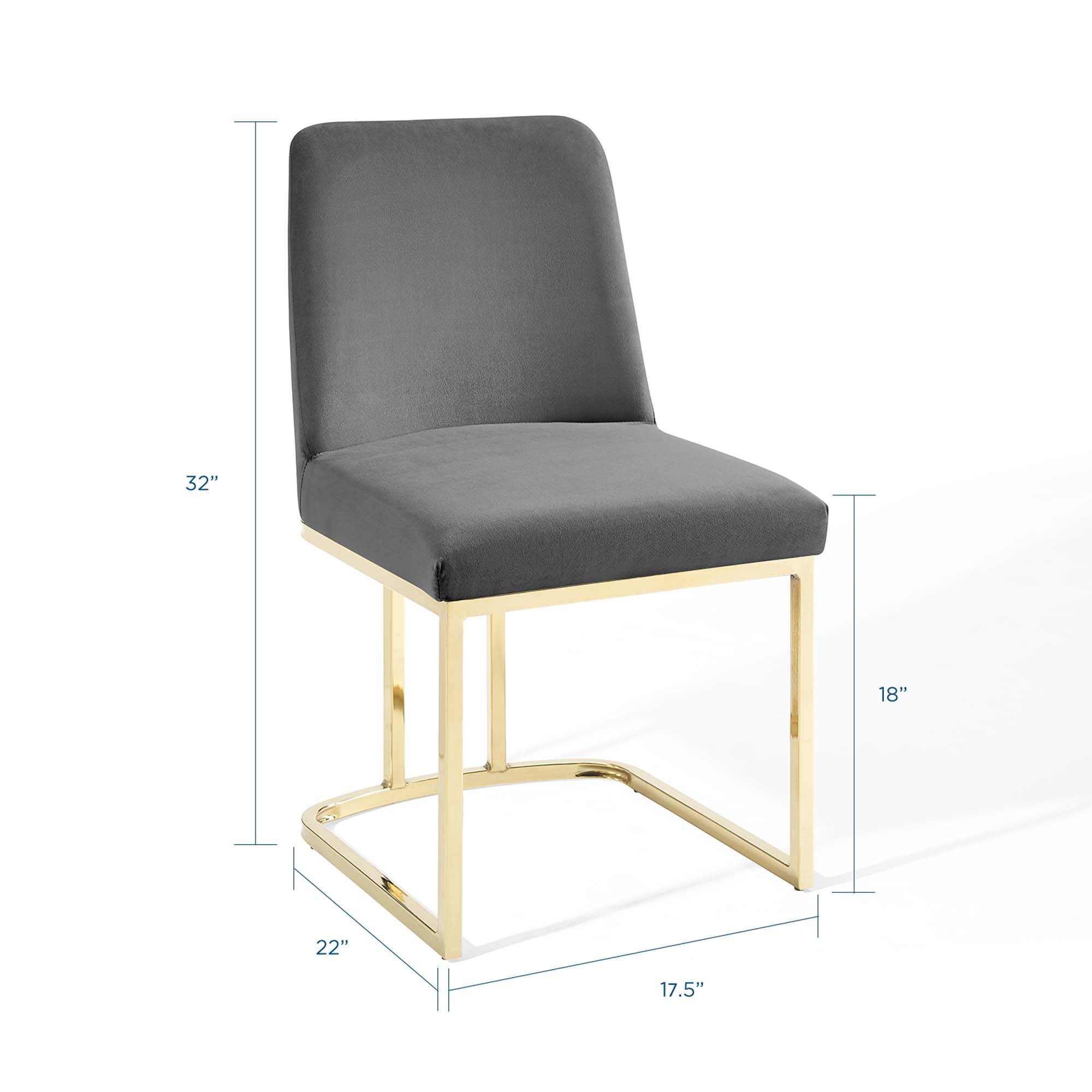Amplify Sled Base Performance Velvet Dining Chairs - Set of 2 by Modway