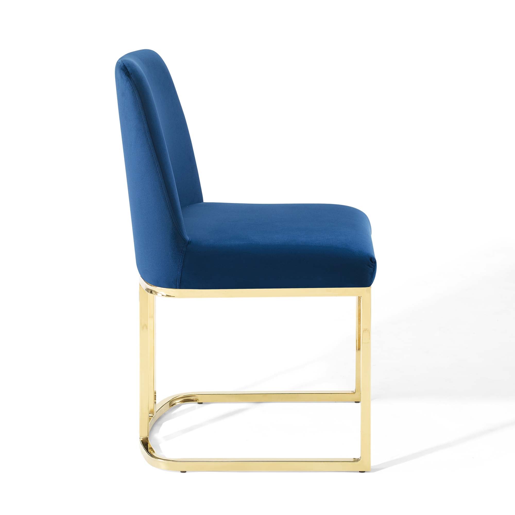 Amplify Sled Base Performance Velvet Dining Chairs - Set of 2 by Modway