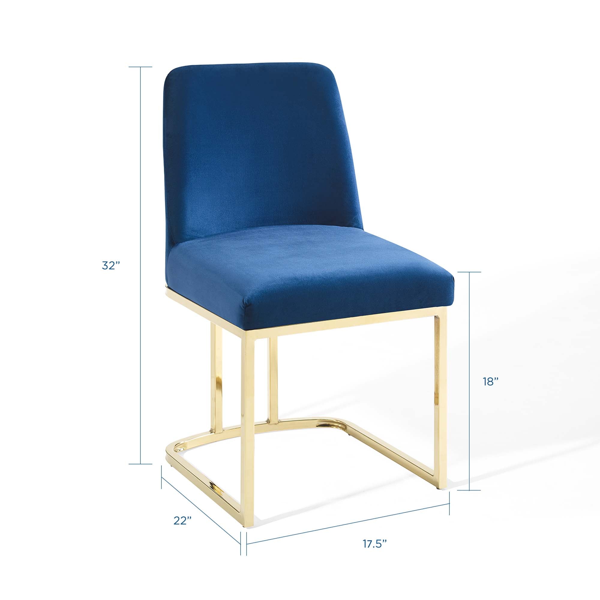 Amplify Sled Base Performance Velvet Dining Chairs - Set of 2 by Modway
