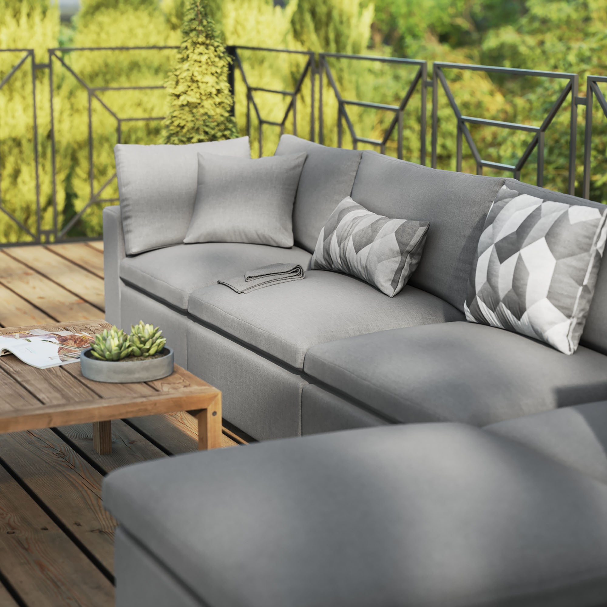 Commix 5-Piece Outdoor Patio Sectional Sofa by Modway