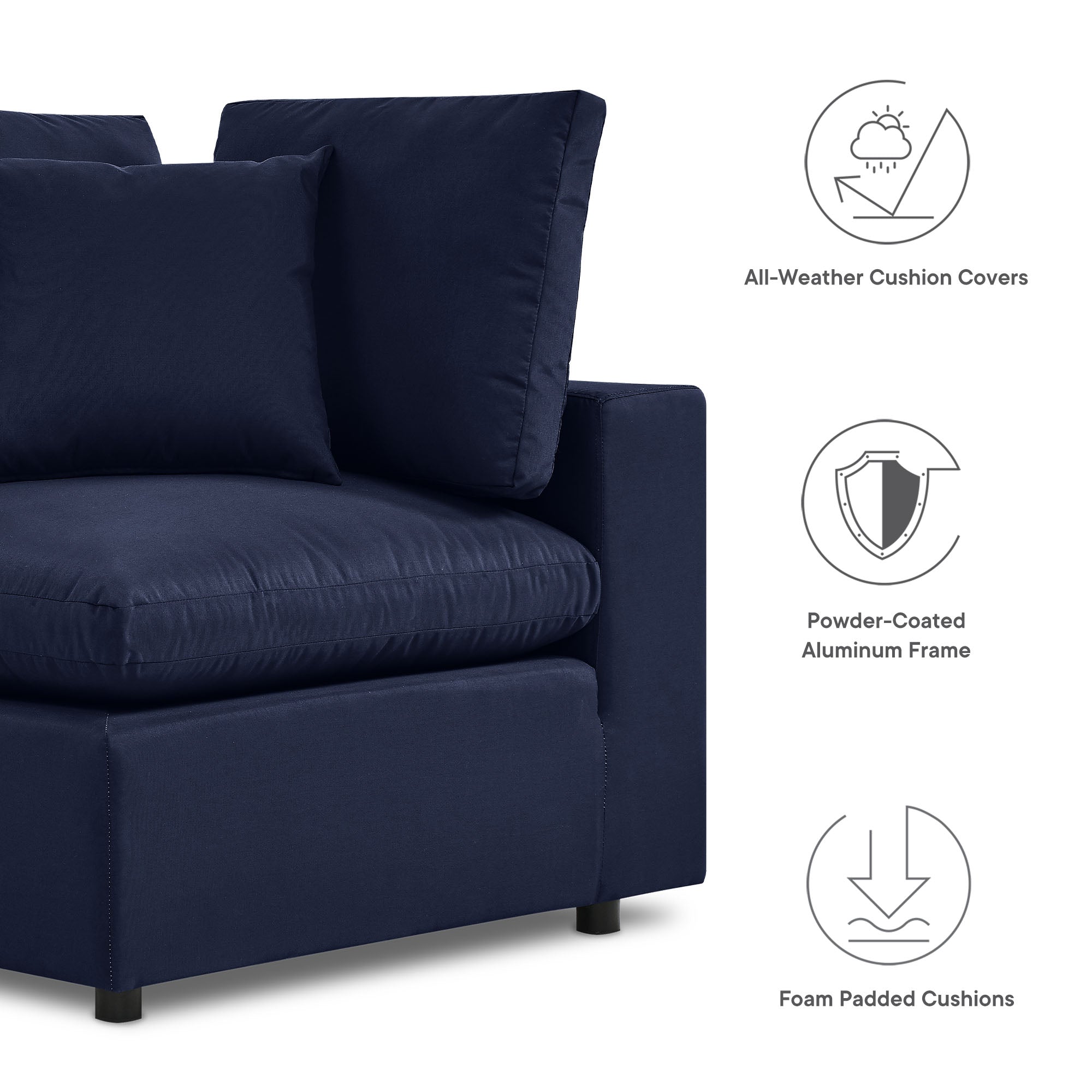 Commix 5-Piece Outdoor Patio Sectional Sofa by Modway