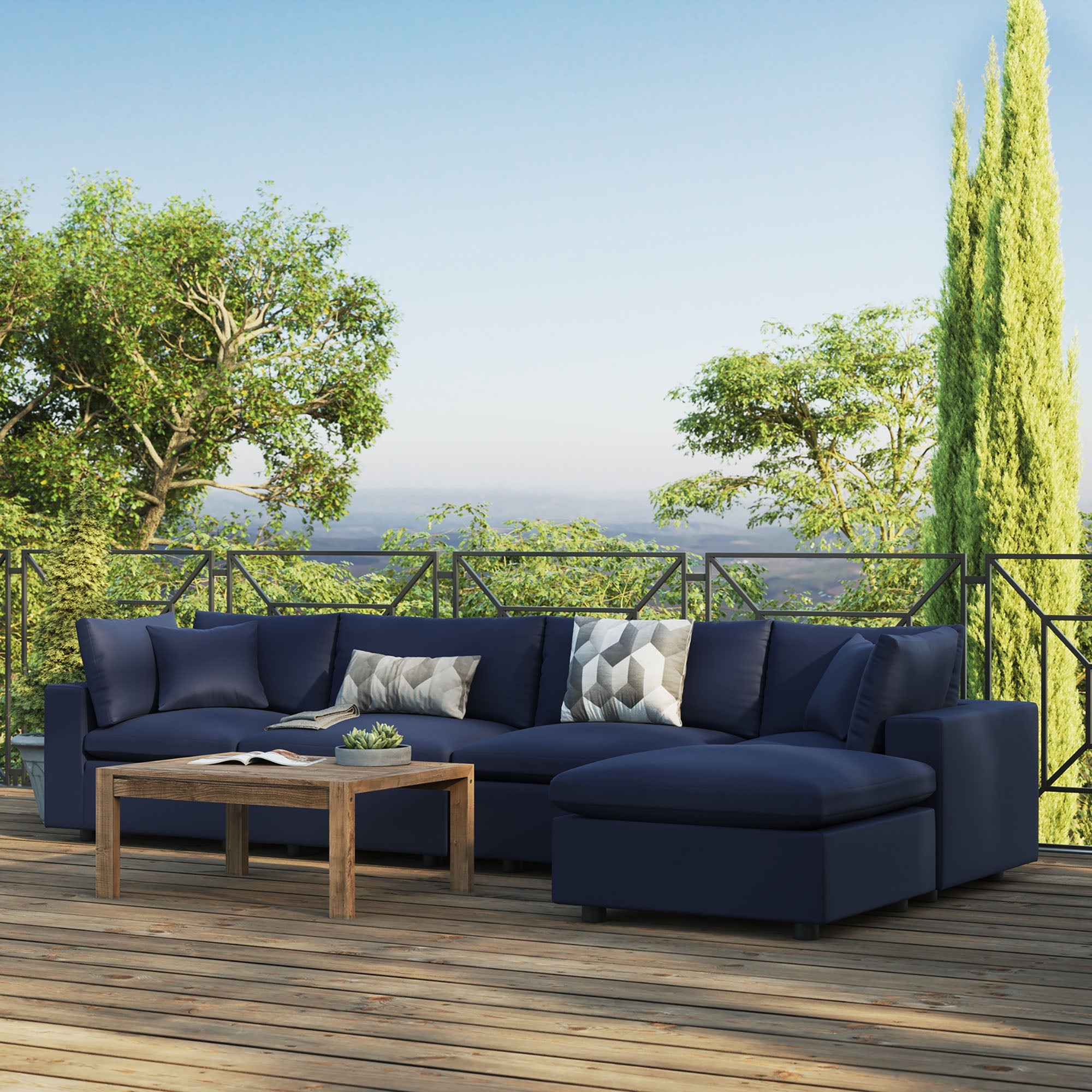 Commix 5-Piece Outdoor Patio Sectional Sofa by Modway