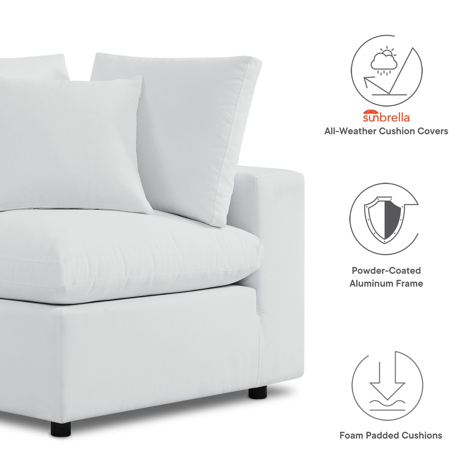 Commix 7-Piece Sunbrella® Outdoor Patio Sectional Sofa by Modway
