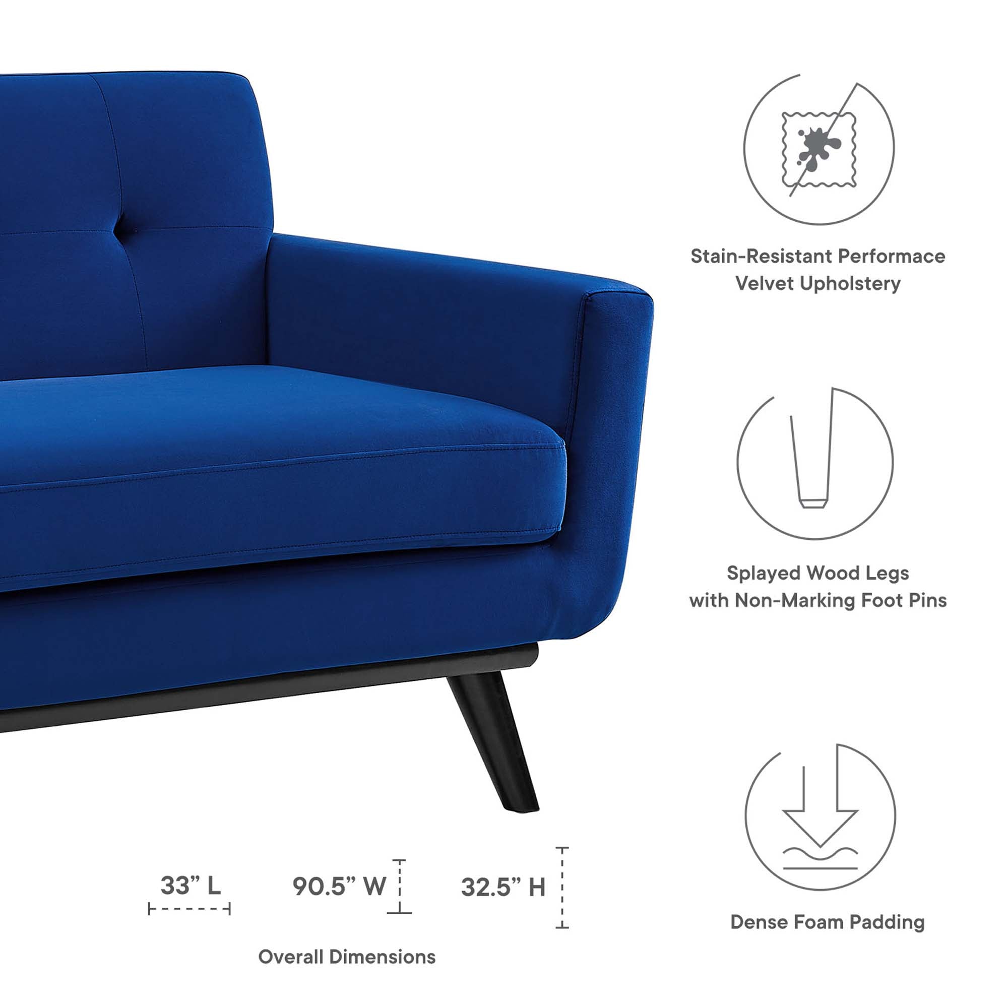 Engage Performance Velvet Sofa by Modway