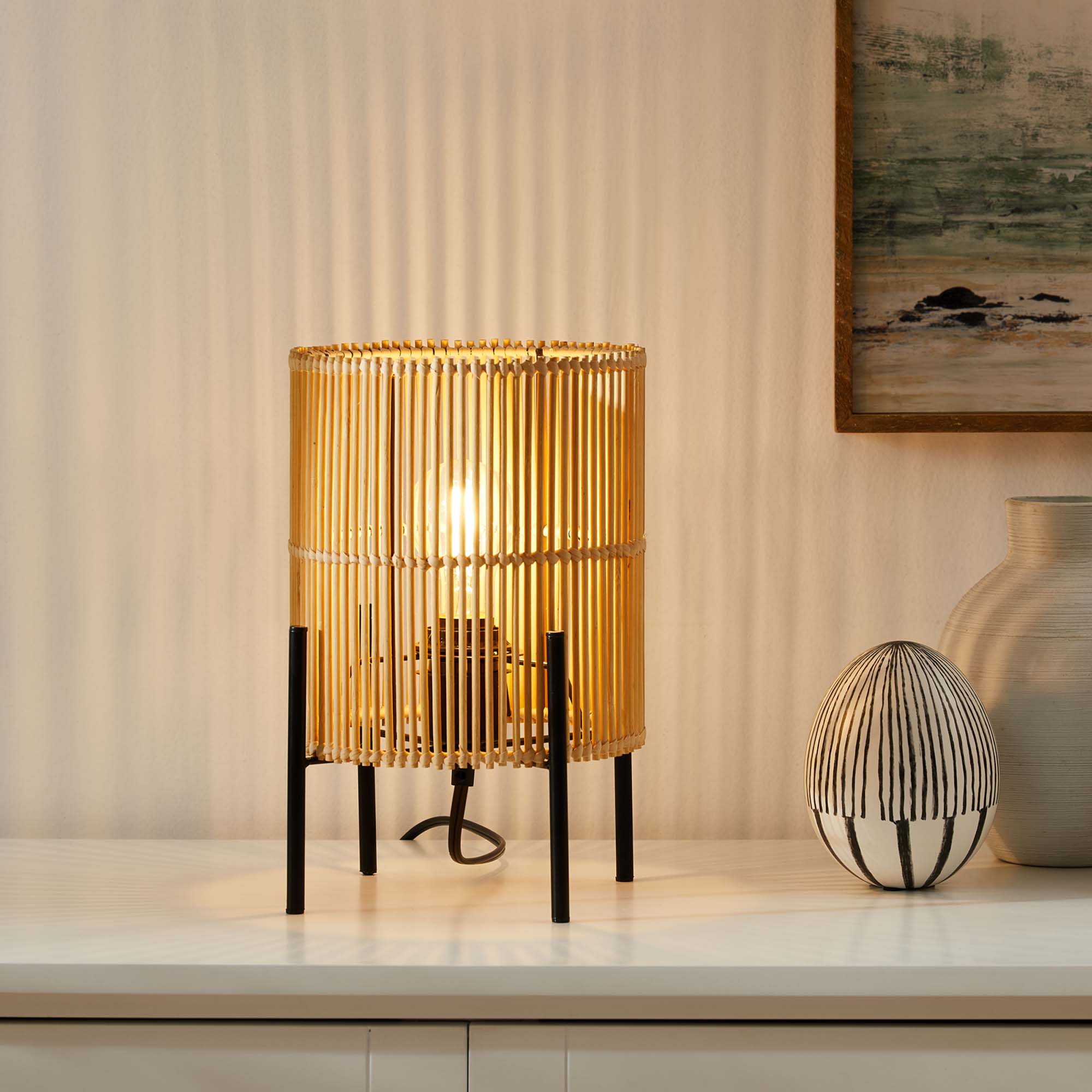 Casen Bamboo Table Lamp by Modway