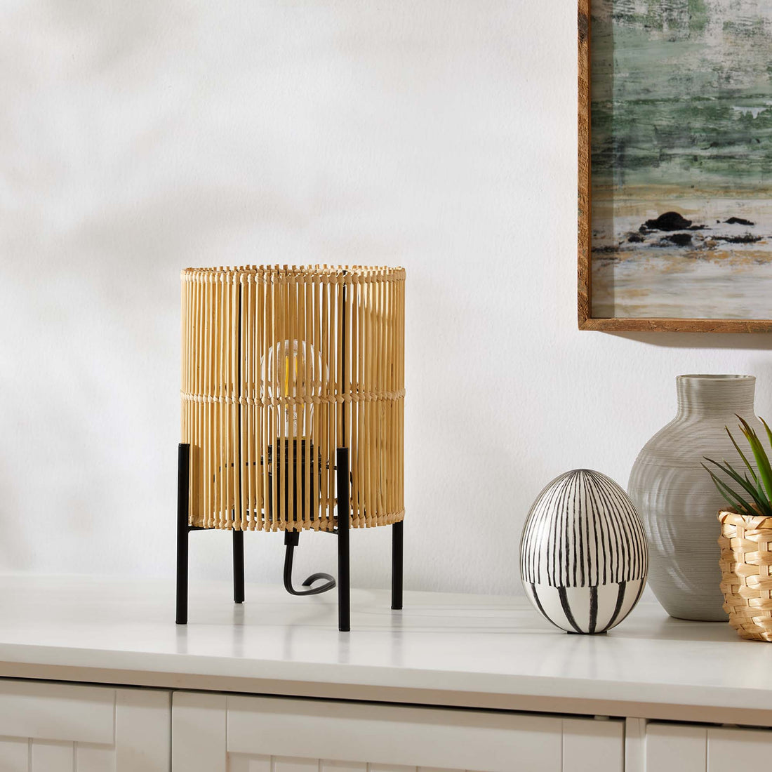 Casen Bamboo Table Lamp by Modway