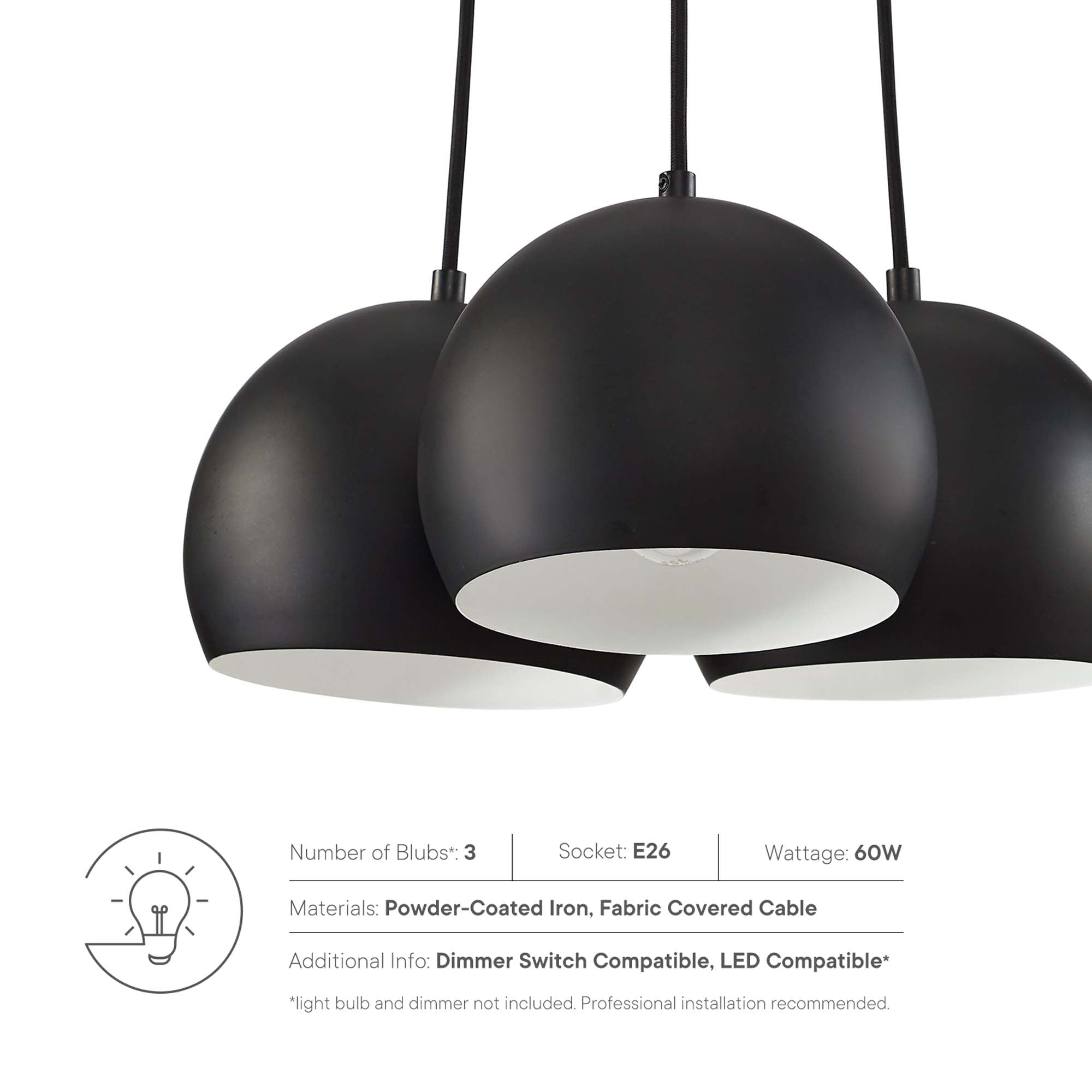 Chalice 3-Light Metal Pendant by Modway