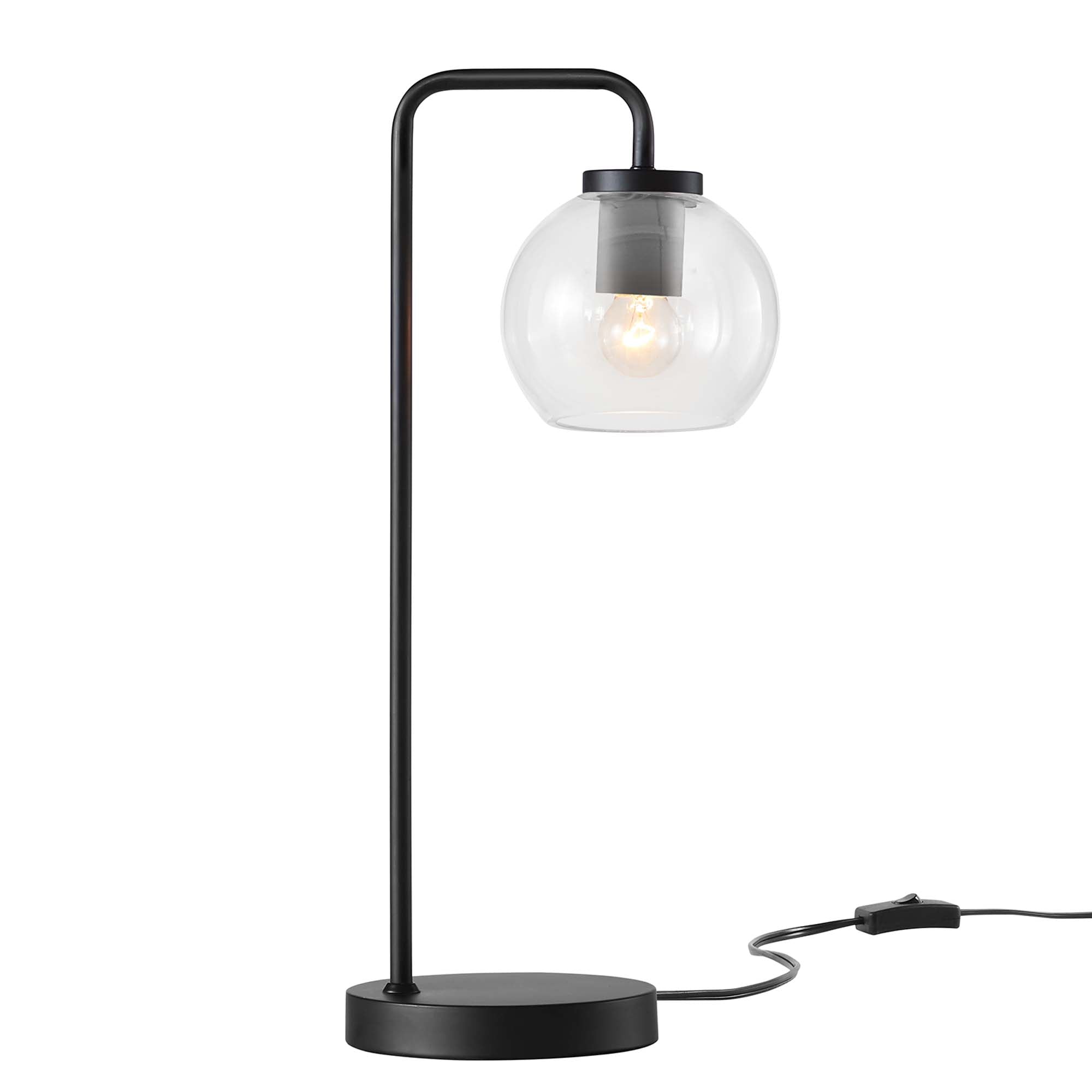 Silo Glass Globe Glass and Metal Table Lamp by Modway
