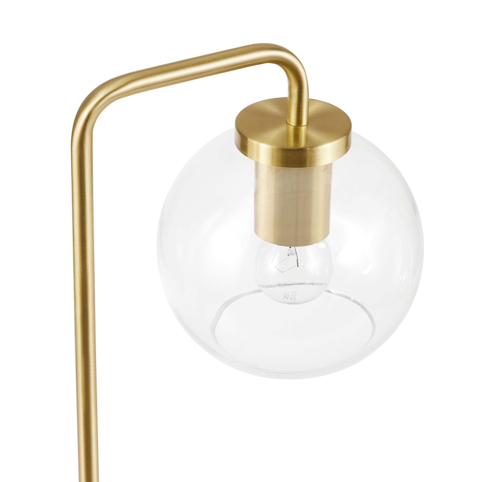 Silo Glass Globe Glass and Metal Table Lamp by Modway