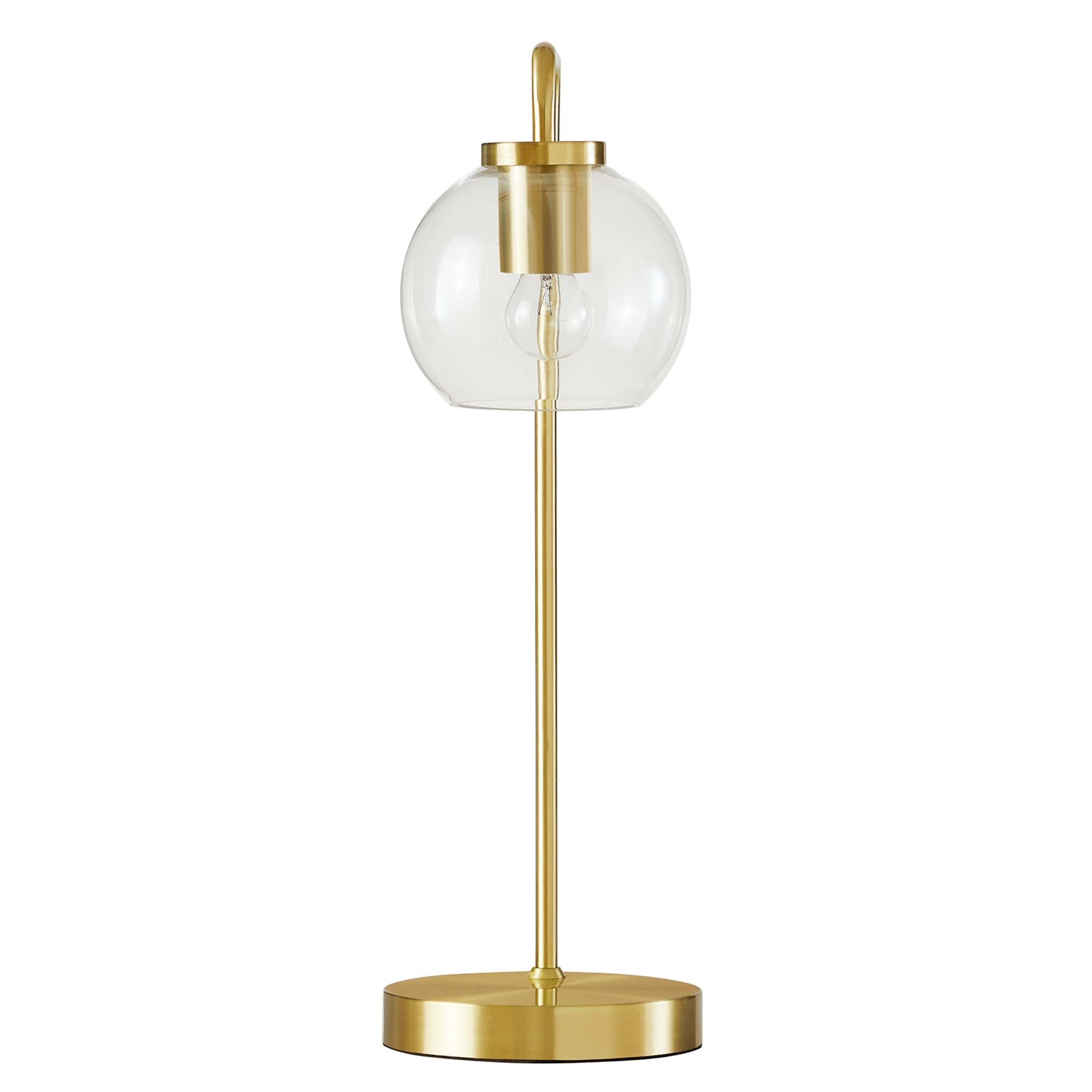 Silo Glass Globe Glass and Metal Table Lamp by Modway