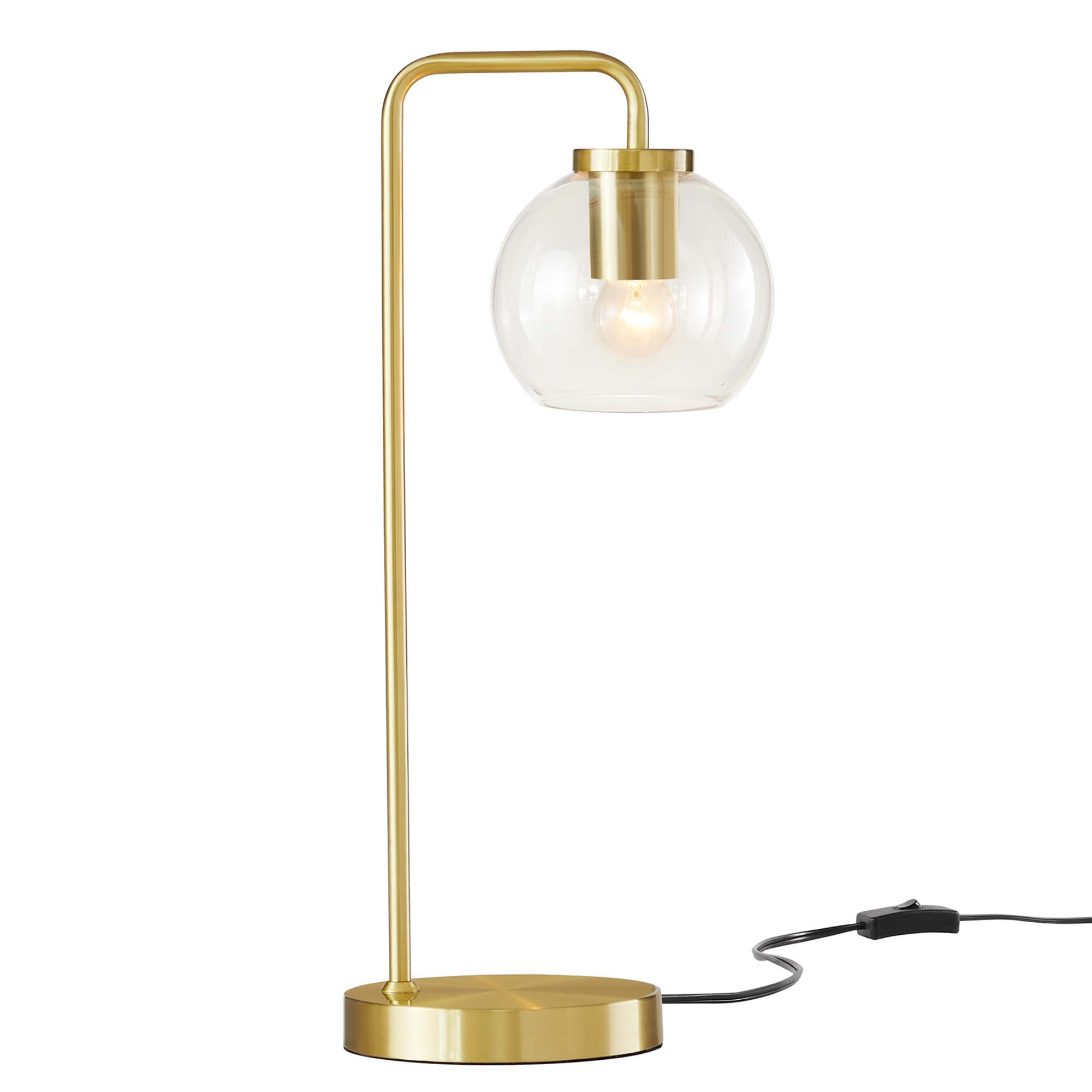 Silo Glass Globe Glass and Metal Table Lamp by Modway