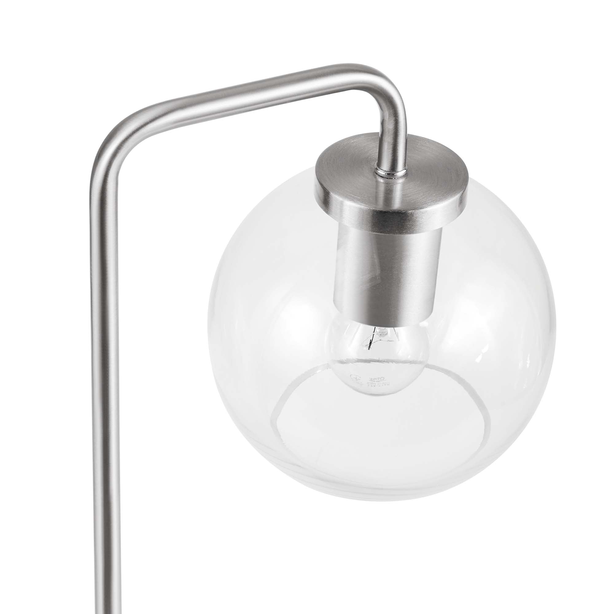 Silo Glass Globe Glass and Metal Table Lamp by Modway