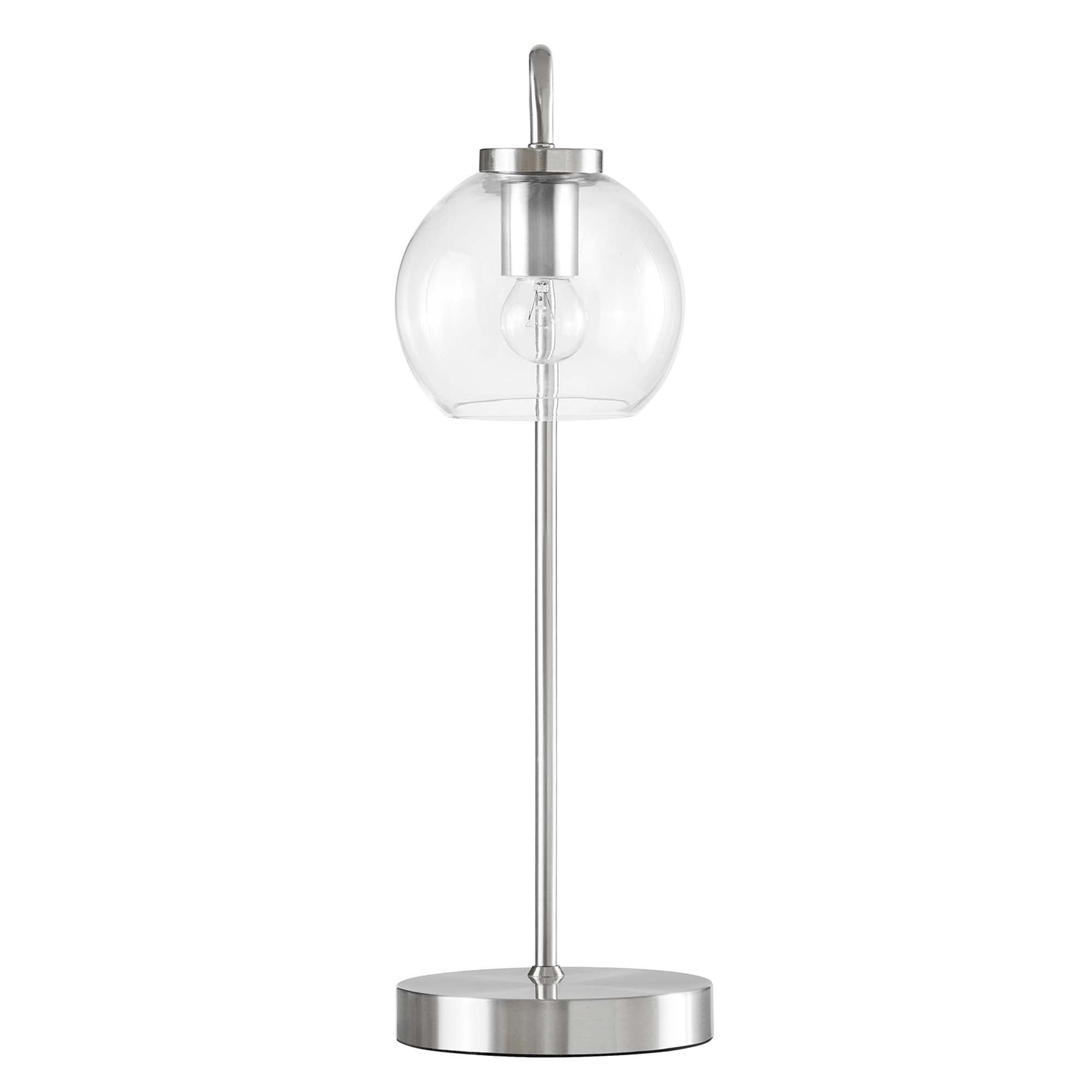 Silo Glass Globe Glass and Metal Table Lamp by Modway