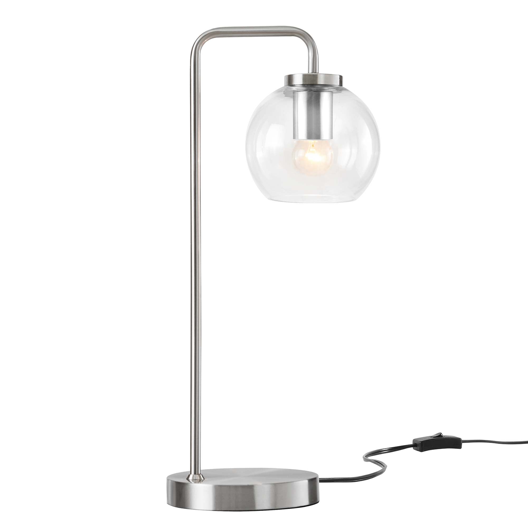 Silo Glass Globe Glass and Metal Table Lamp by Modway
