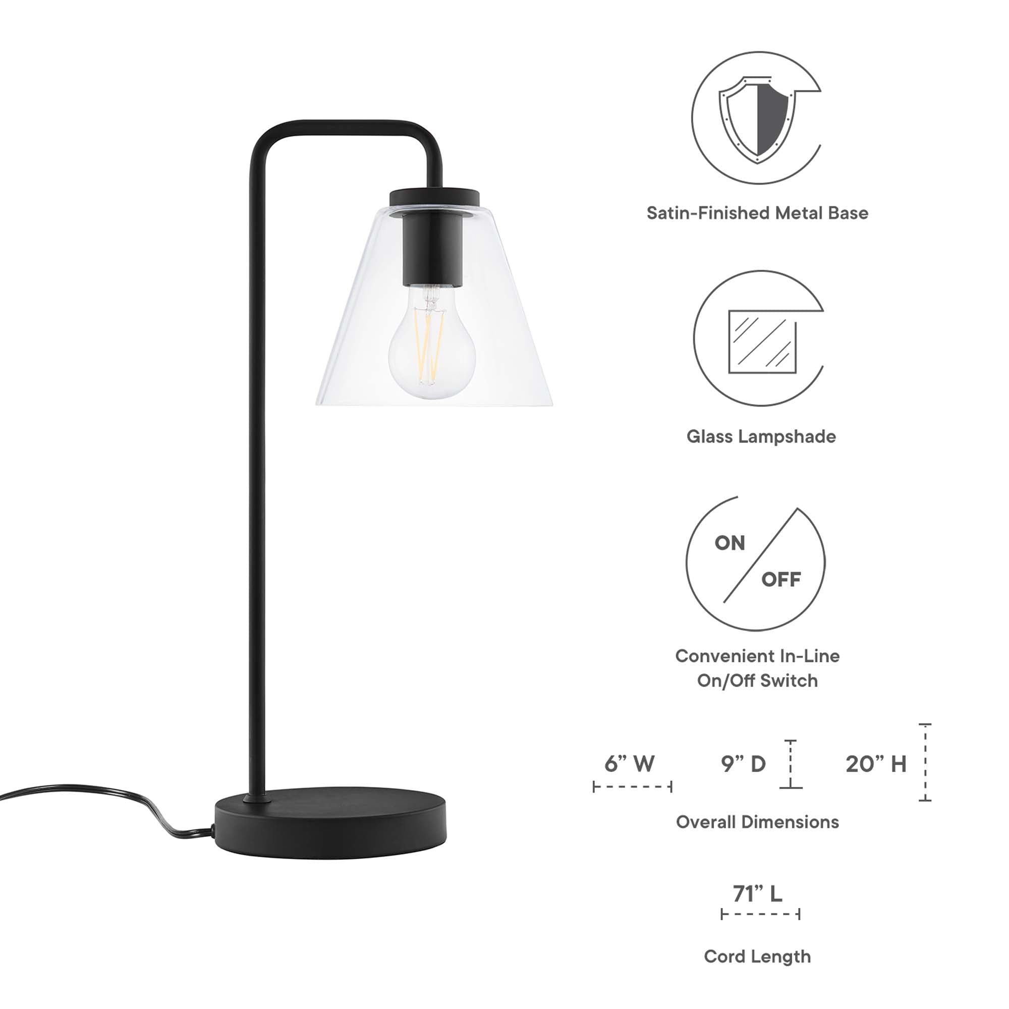 Element Glass Table Lamp by Modway