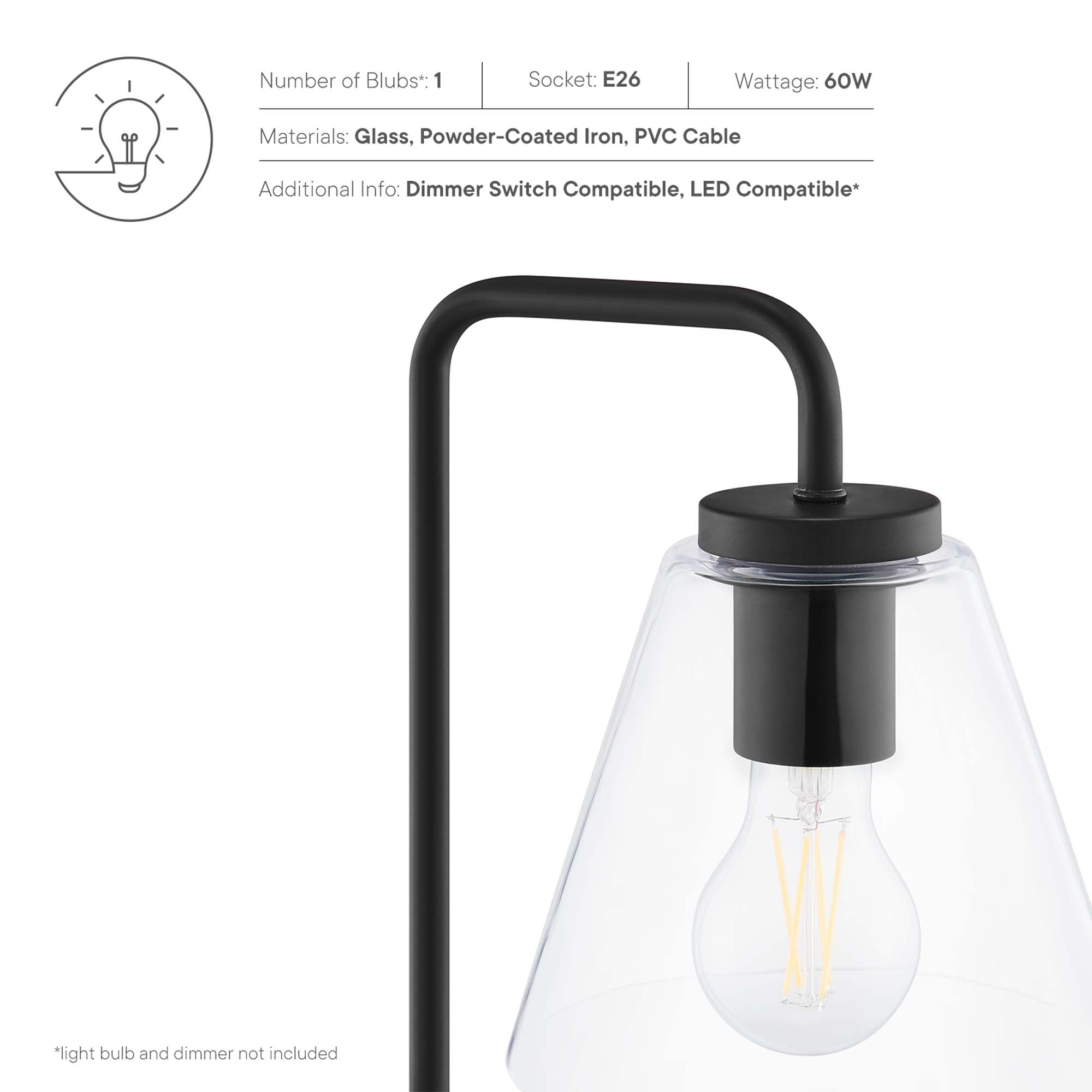 Element Glass Table Lamp by Modway
