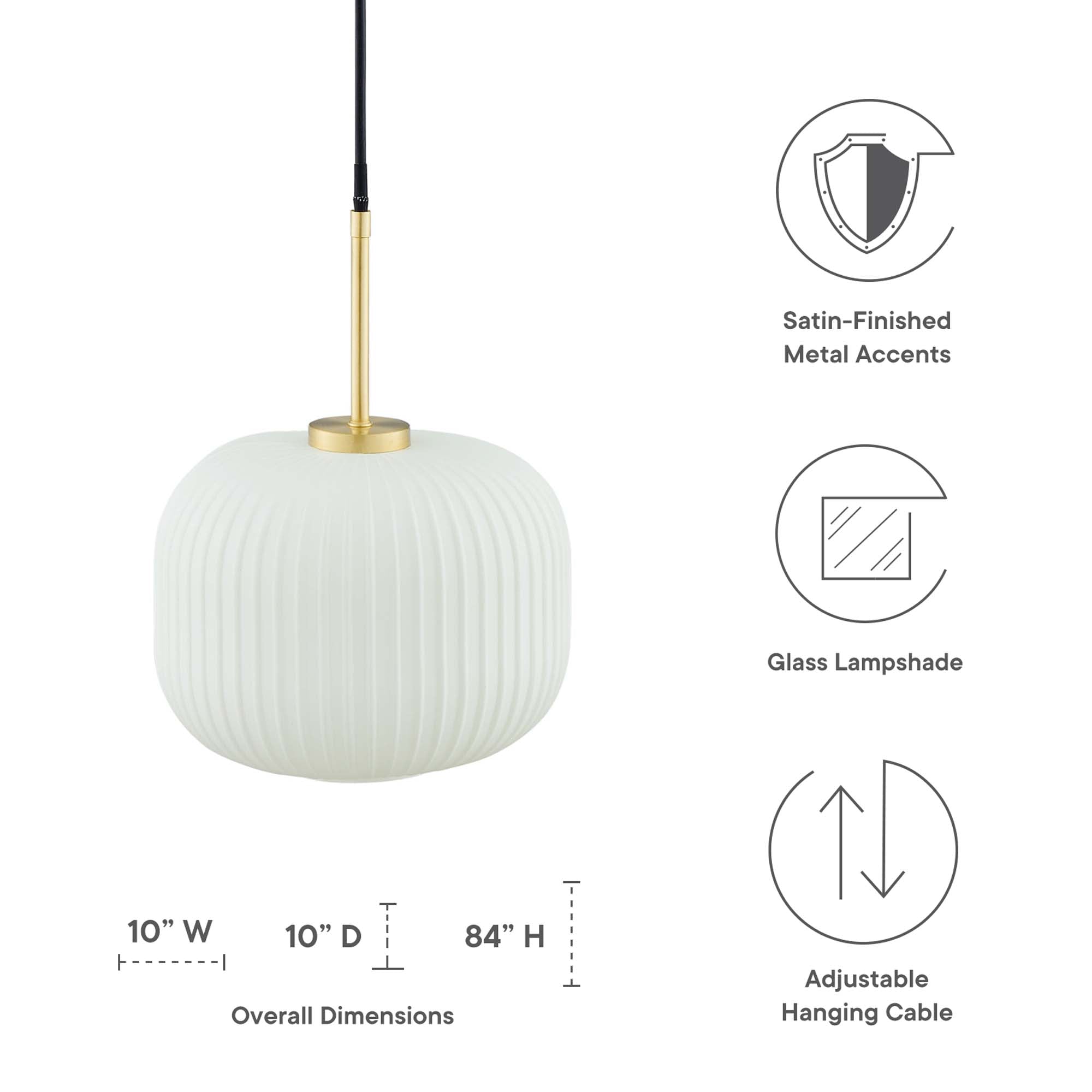 Reprise Glass Pendant Light by Modway