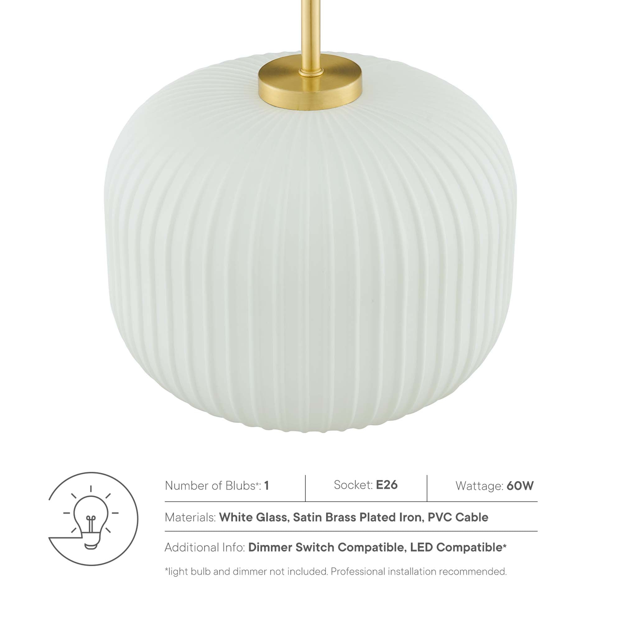 Reprise Glass Pendant Light by Modway