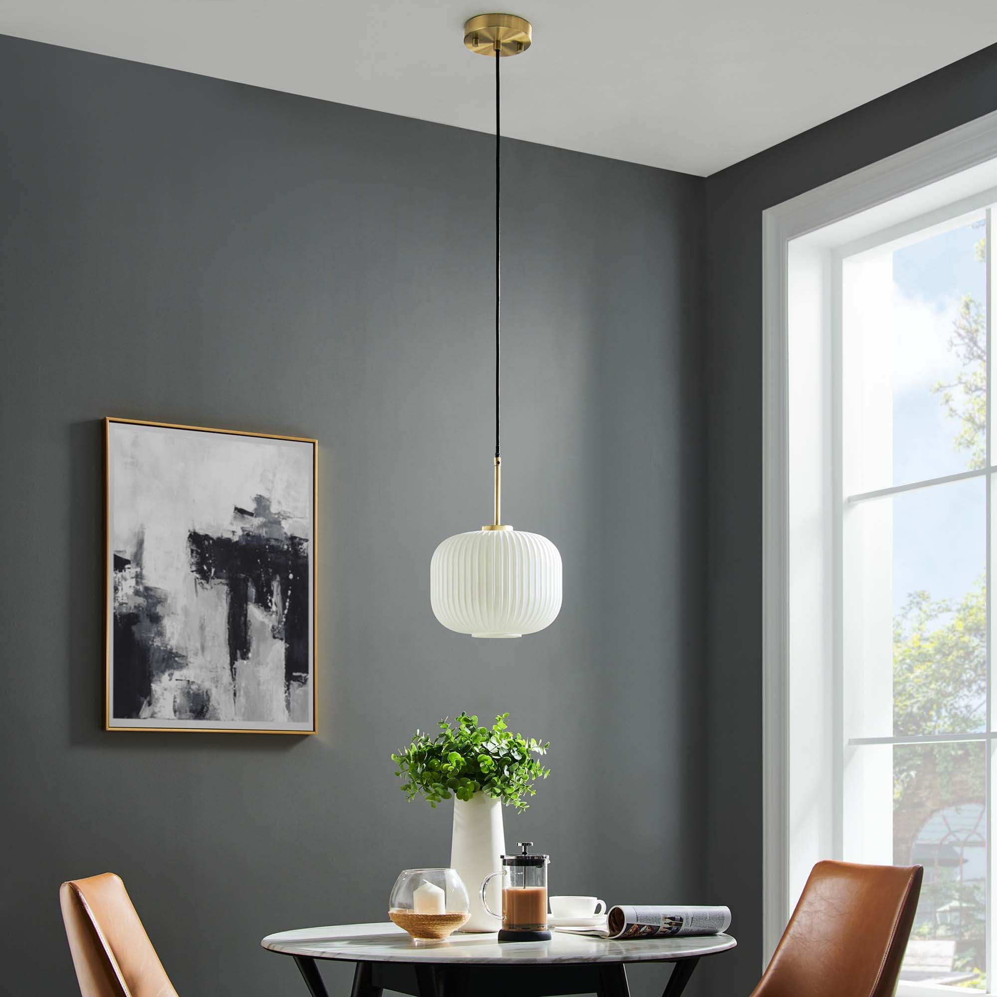 Reprise Glass Pendant Light by Modway