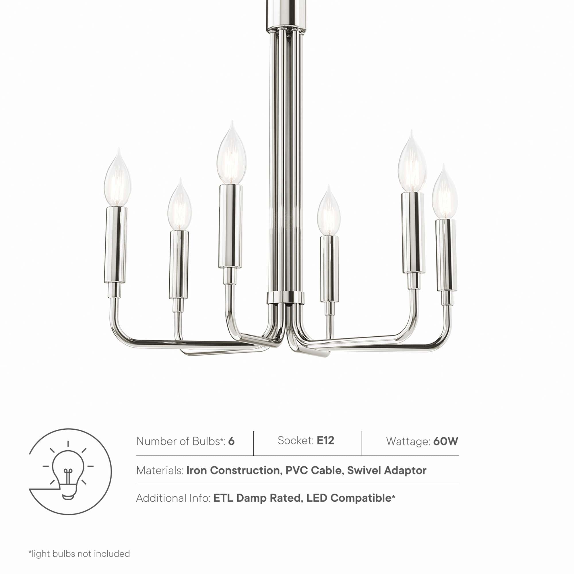 Rekindle 6-Light Chandelier by Modway
