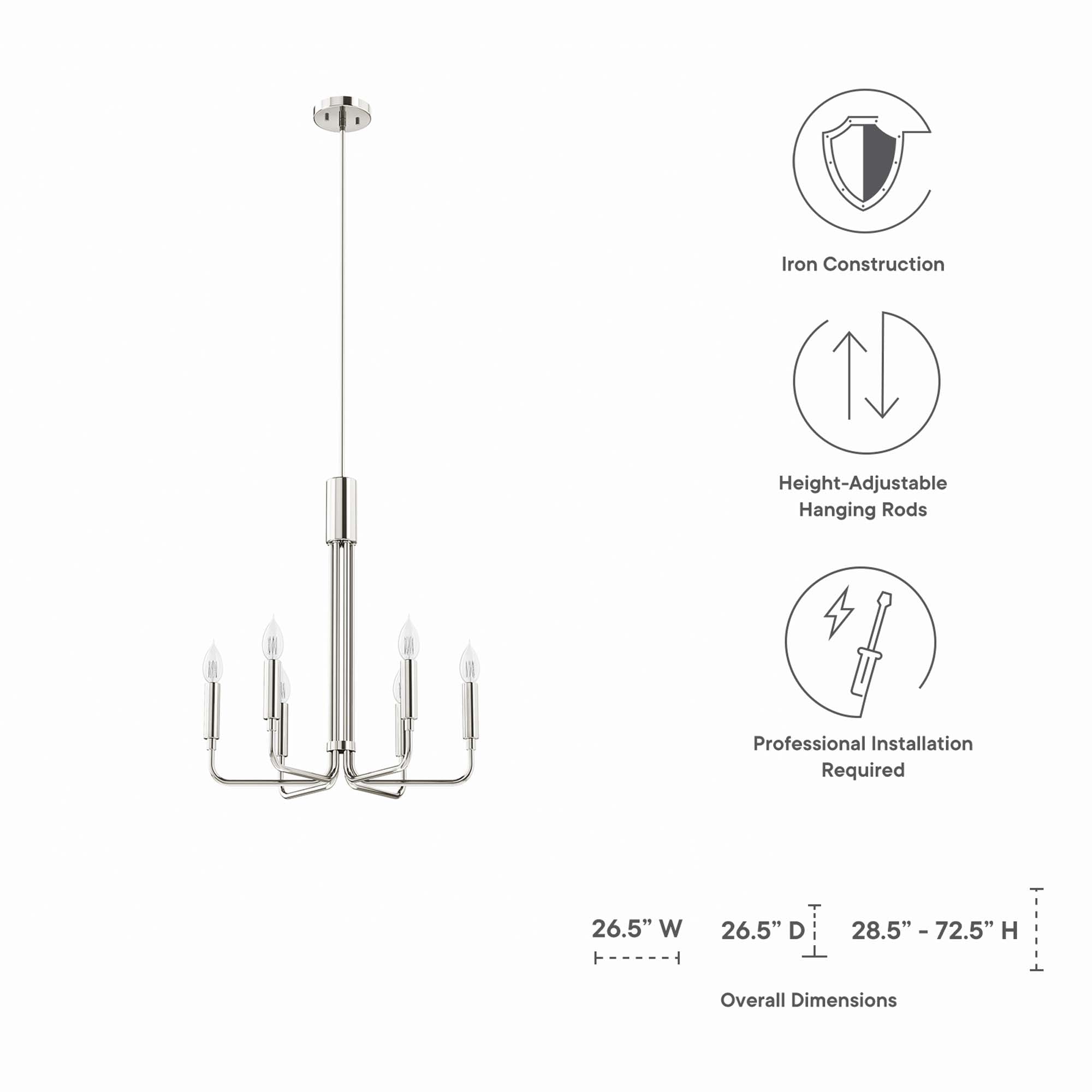 Rekindle 6-Light Chandelier by Modway