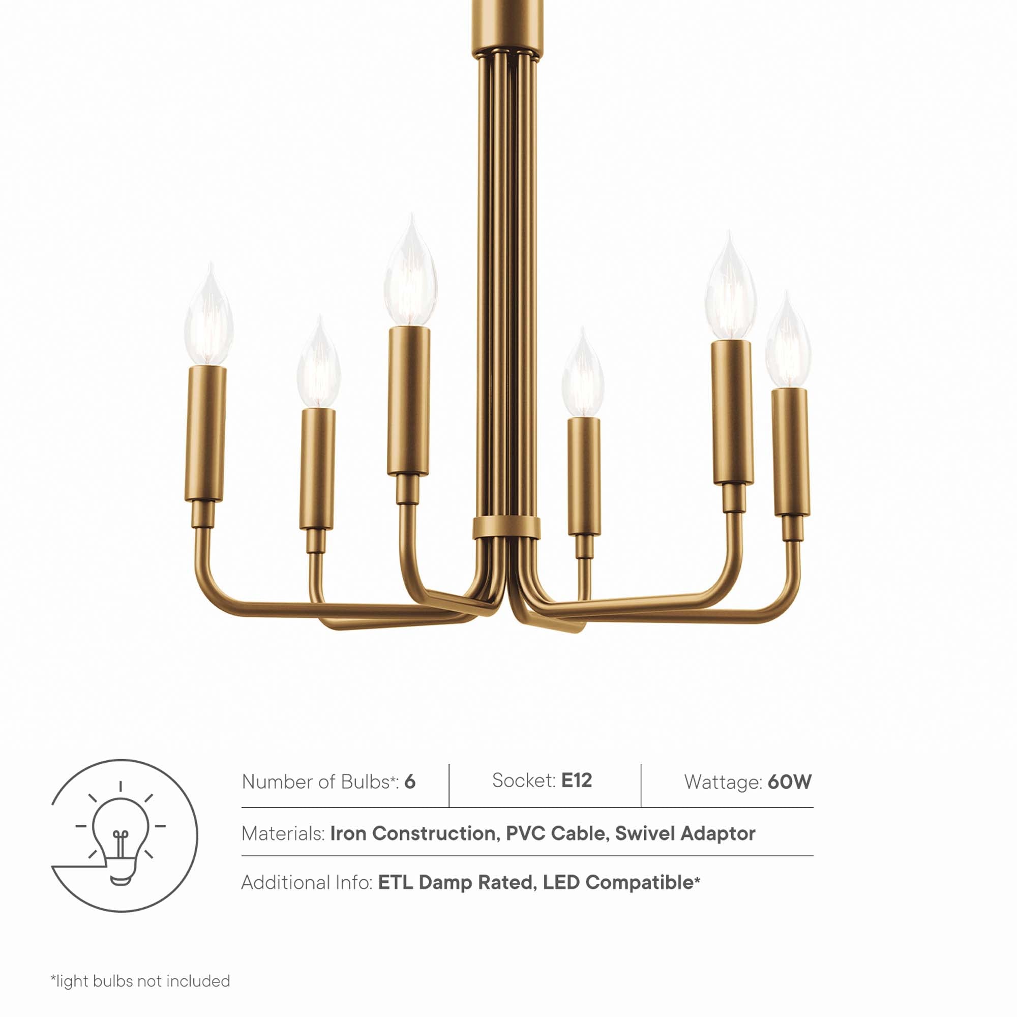 Rekindle 6-Light Chandelier by Modway