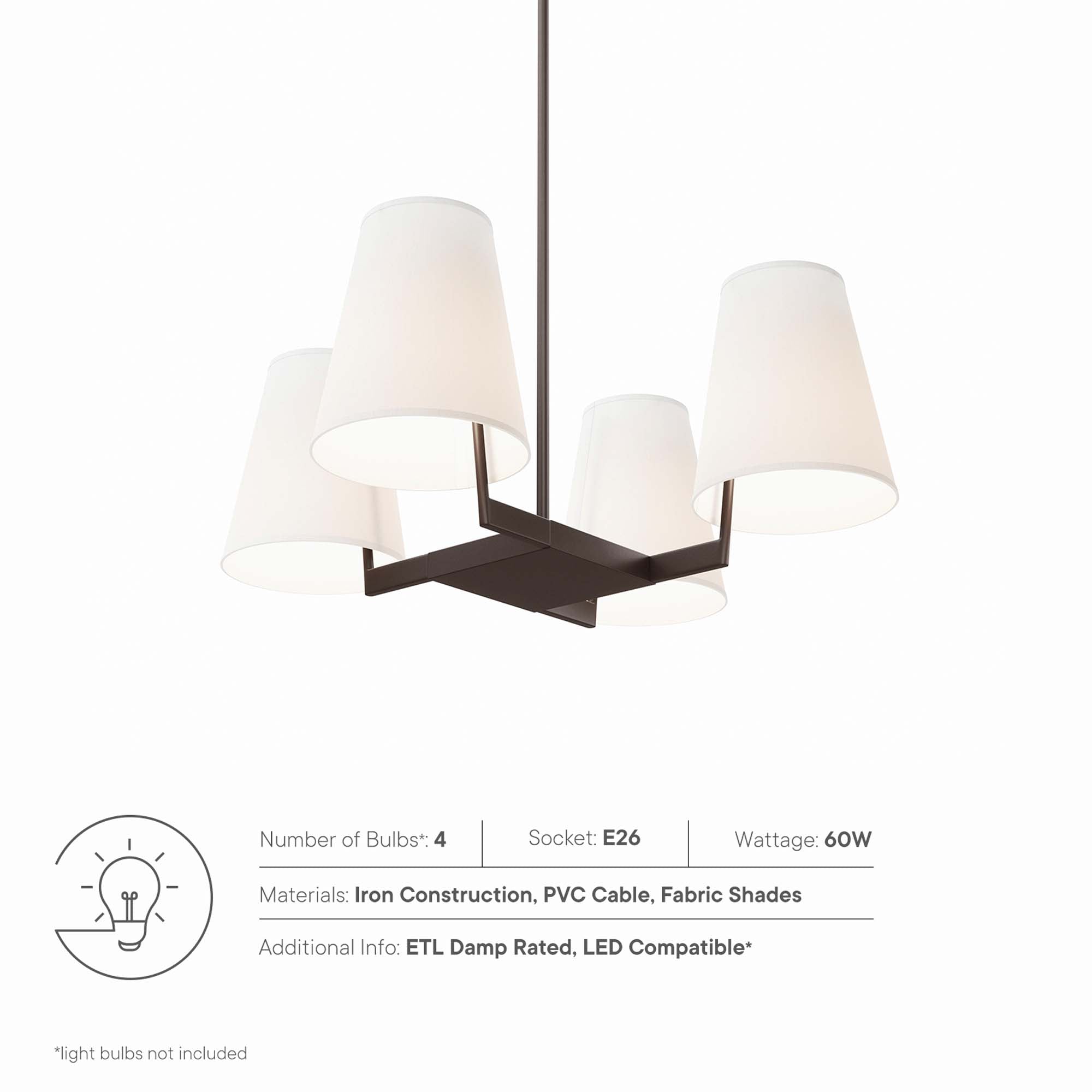 Mercer 4-Light Pendant Light by Modway