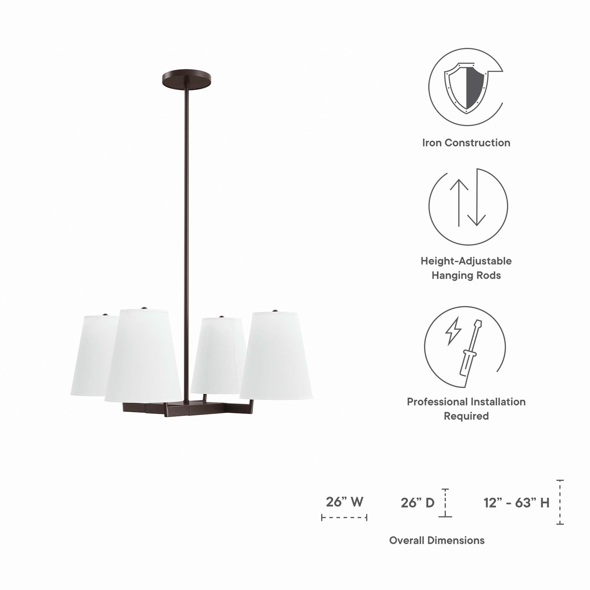 Mercer 4-Light Pendant Light by Modway