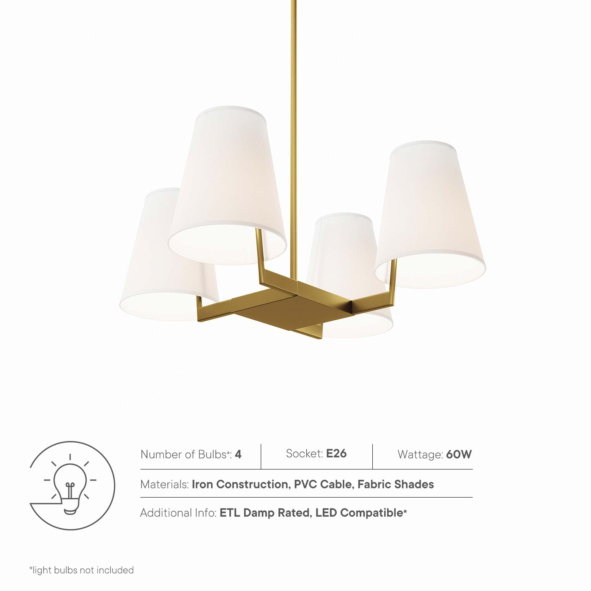 Mercer 4-Light Pendant Light by Modway