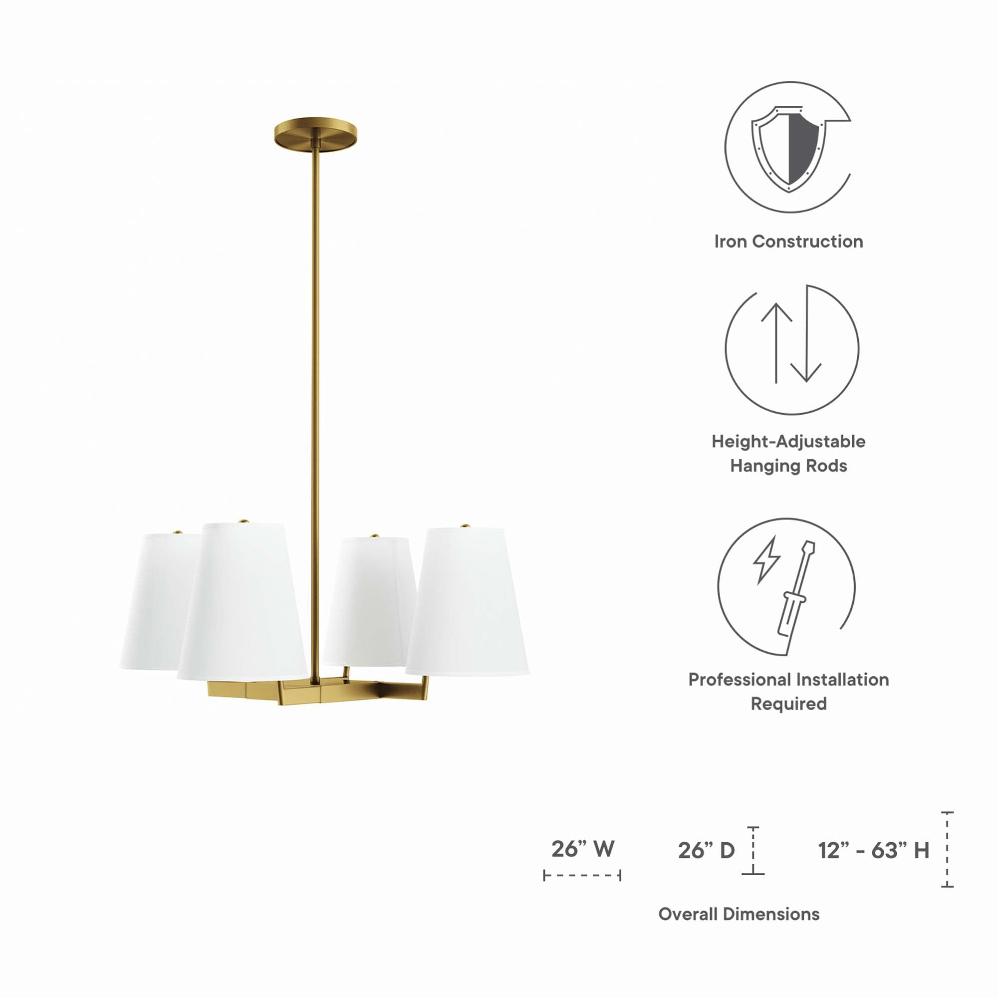 Mercer 4-Light Pendant Light by Modway