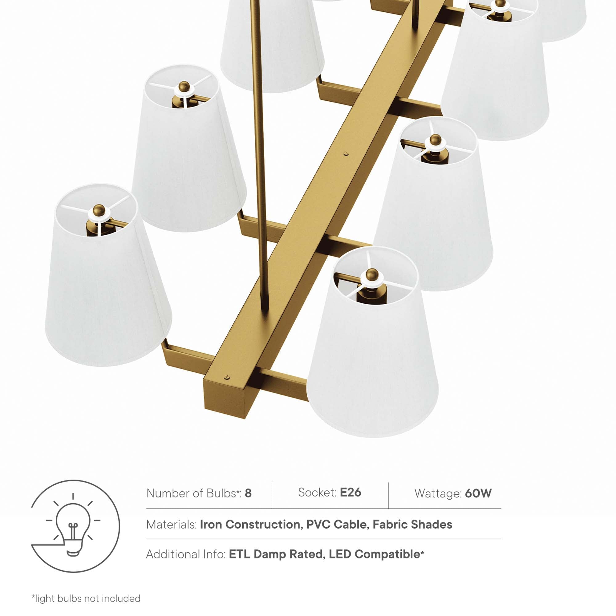 Enthrall 8-Light Chandelier by Modway