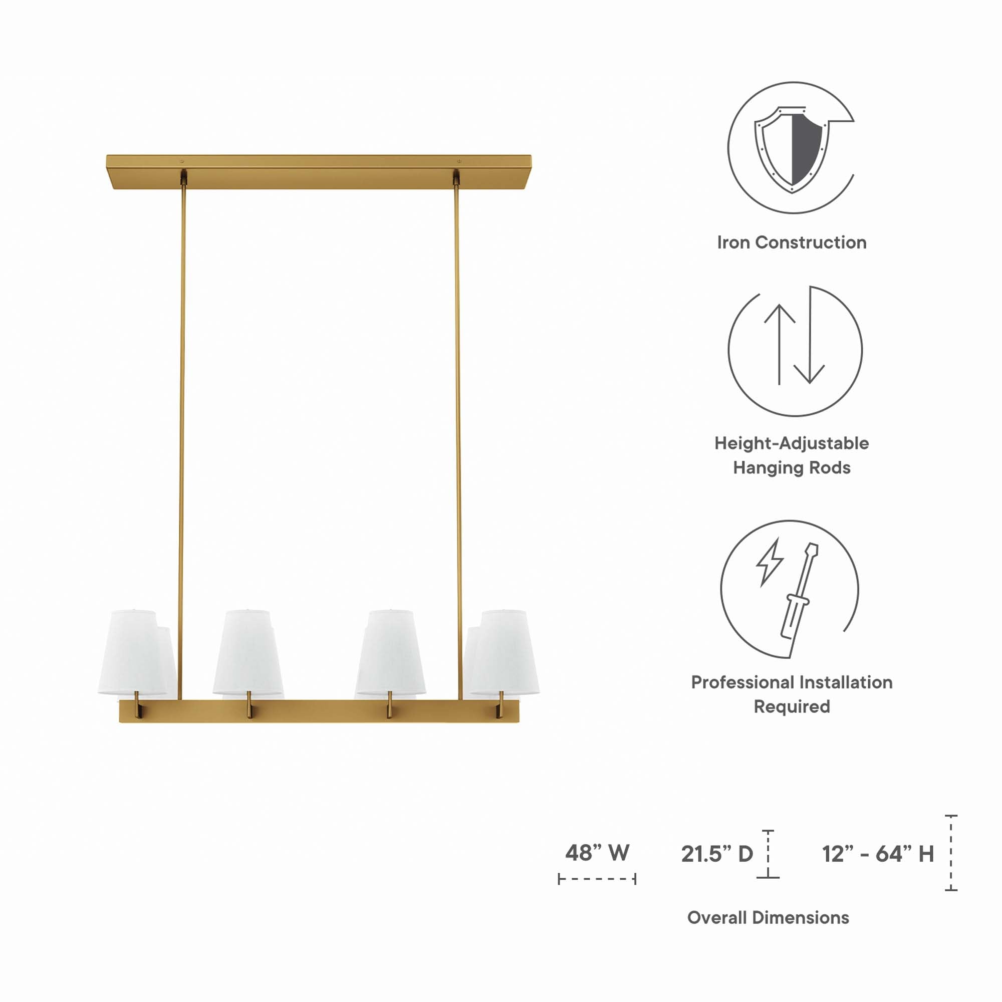 Enthrall 8-Light Chandelier by Modway